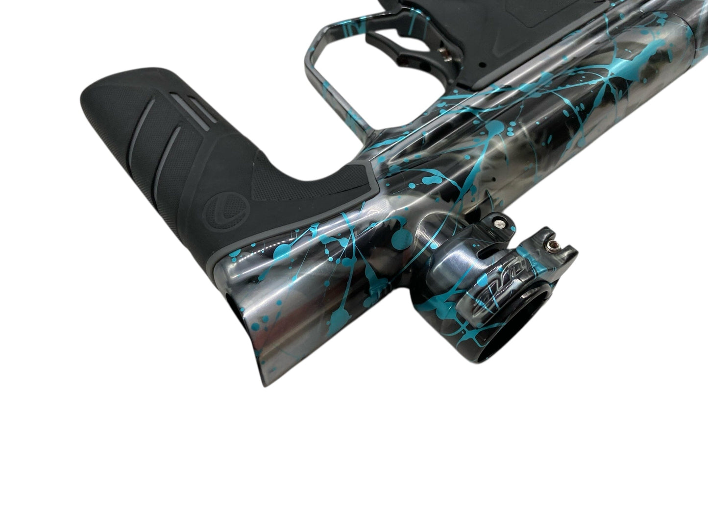 Used Freeflow Dye Dsr+ Pipe Paintball Gun Grey/Blue Splash Paintball Gun from CPXBrosPaintball Buy/Sell/Trade Paintball Markers, New Paintball Guns, Paintball Hoppers, Paintball Masks, and Hormesis Headbands