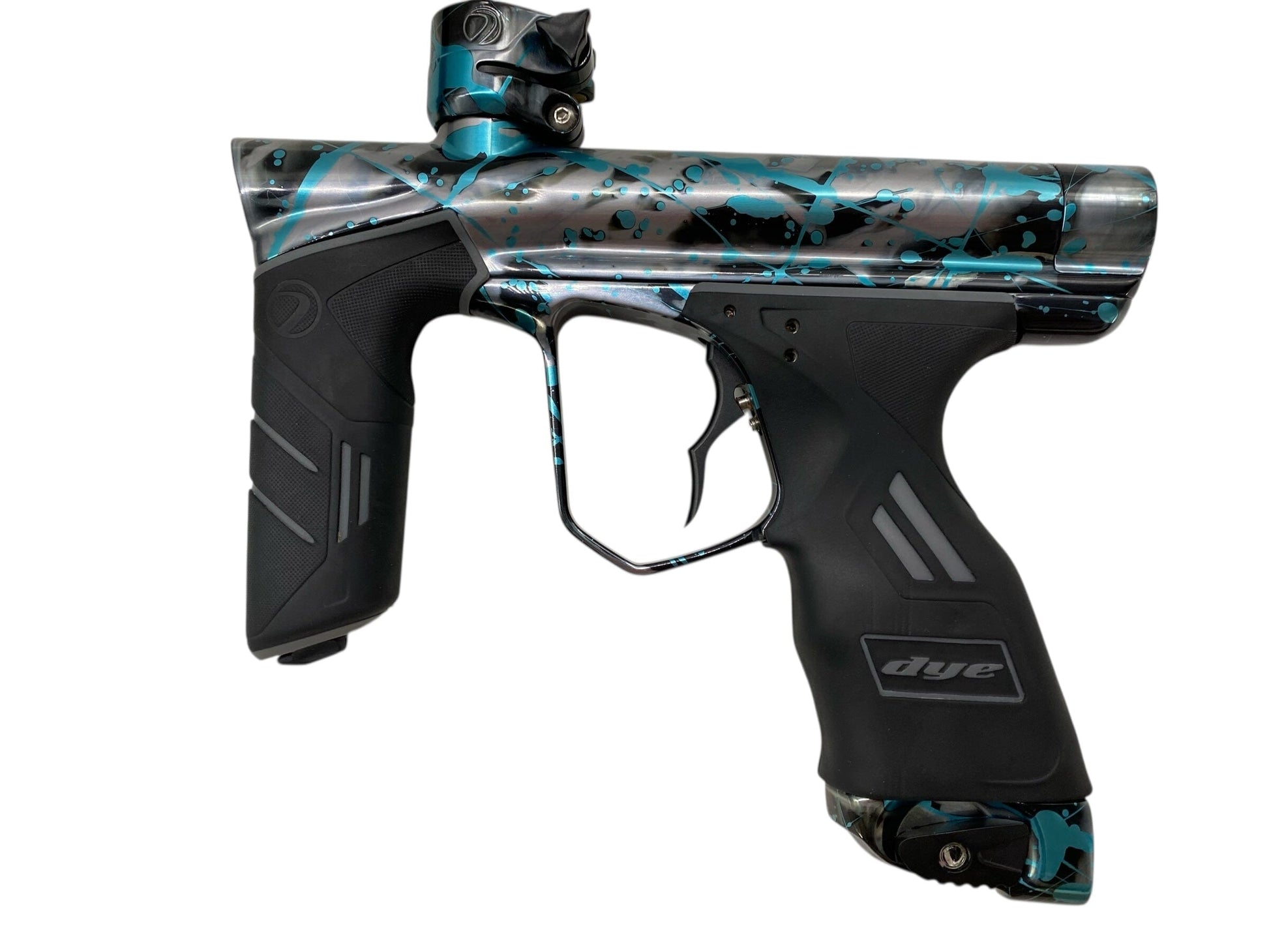 Used Freeflow Dye Dsr+ Pipe Paintball Gun Grey/Blue Splash Paintball Gun from CPXBrosPaintball Buy/Sell/Trade Paintball Markers, New Paintball Guns, Paintball Hoppers, Paintball Masks, and Hormesis Headbands