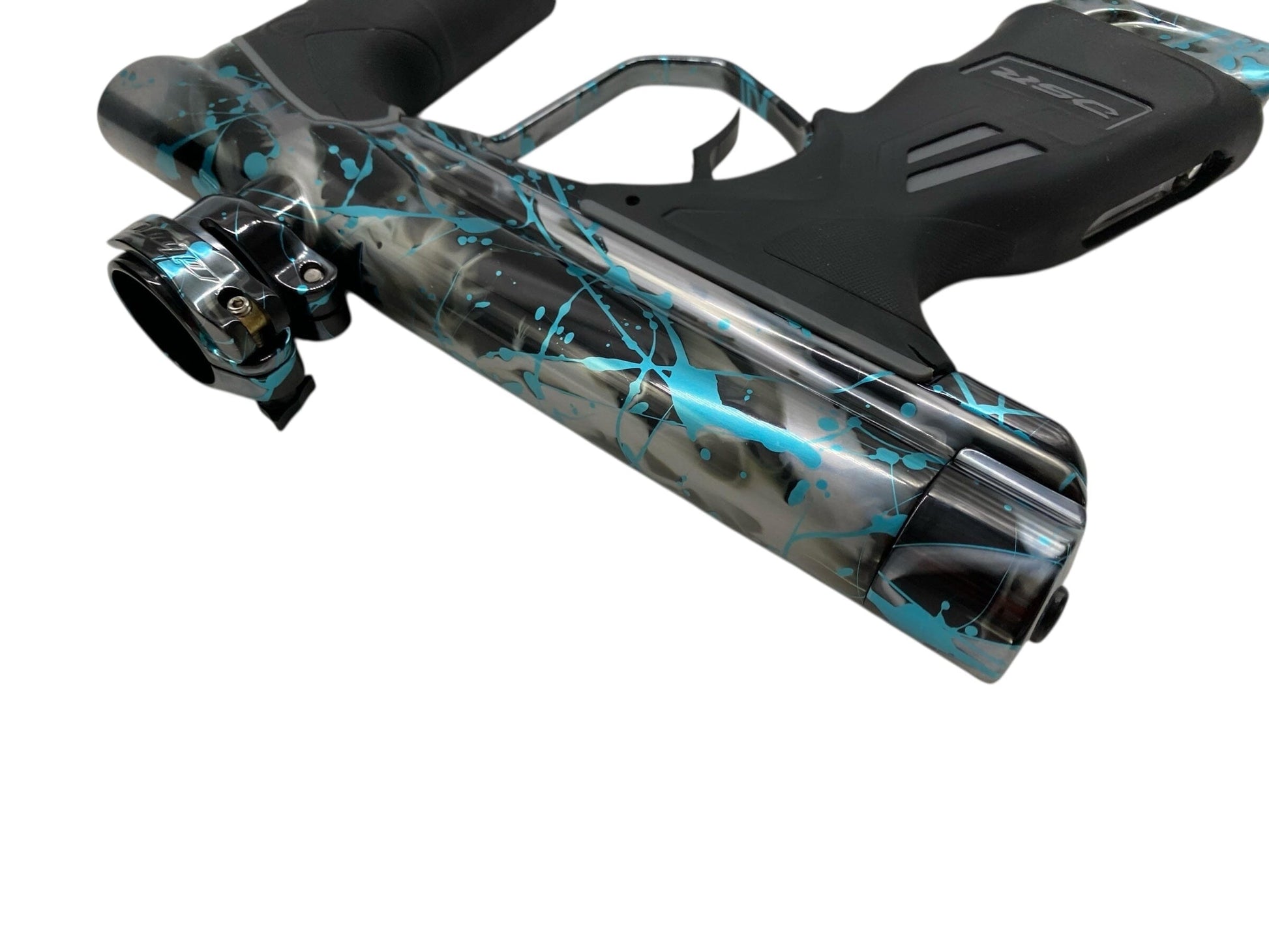 Used Freeflow Dye Dsr+ Pipe Paintball Gun Grey/Blue Splash Paintball Gun from CPXBrosPaintball Buy/Sell/Trade Paintball Markers, New Paintball Guns, Paintball Hoppers, Paintball Masks, and Hormesis Headbands