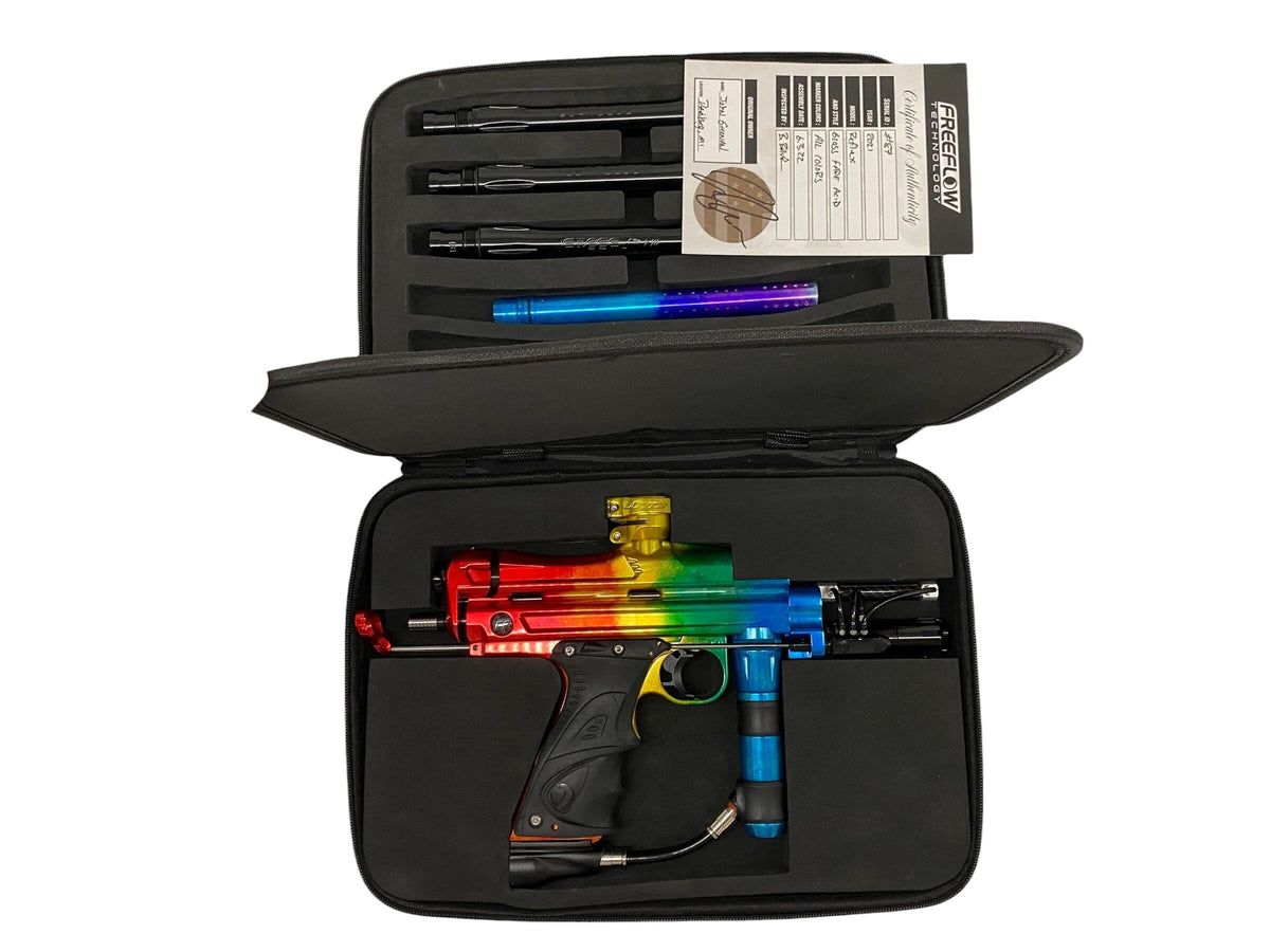 Used Freeflow Dye Reflex Autococker Raindbow Fade Paintball Gun Paintball Gun from CPXBrosPaintball Buy/Sell/Trade Paintball Markers, New Paintball Guns, Paintball Hoppers, Paintball Masks, and Hormesis Headbands