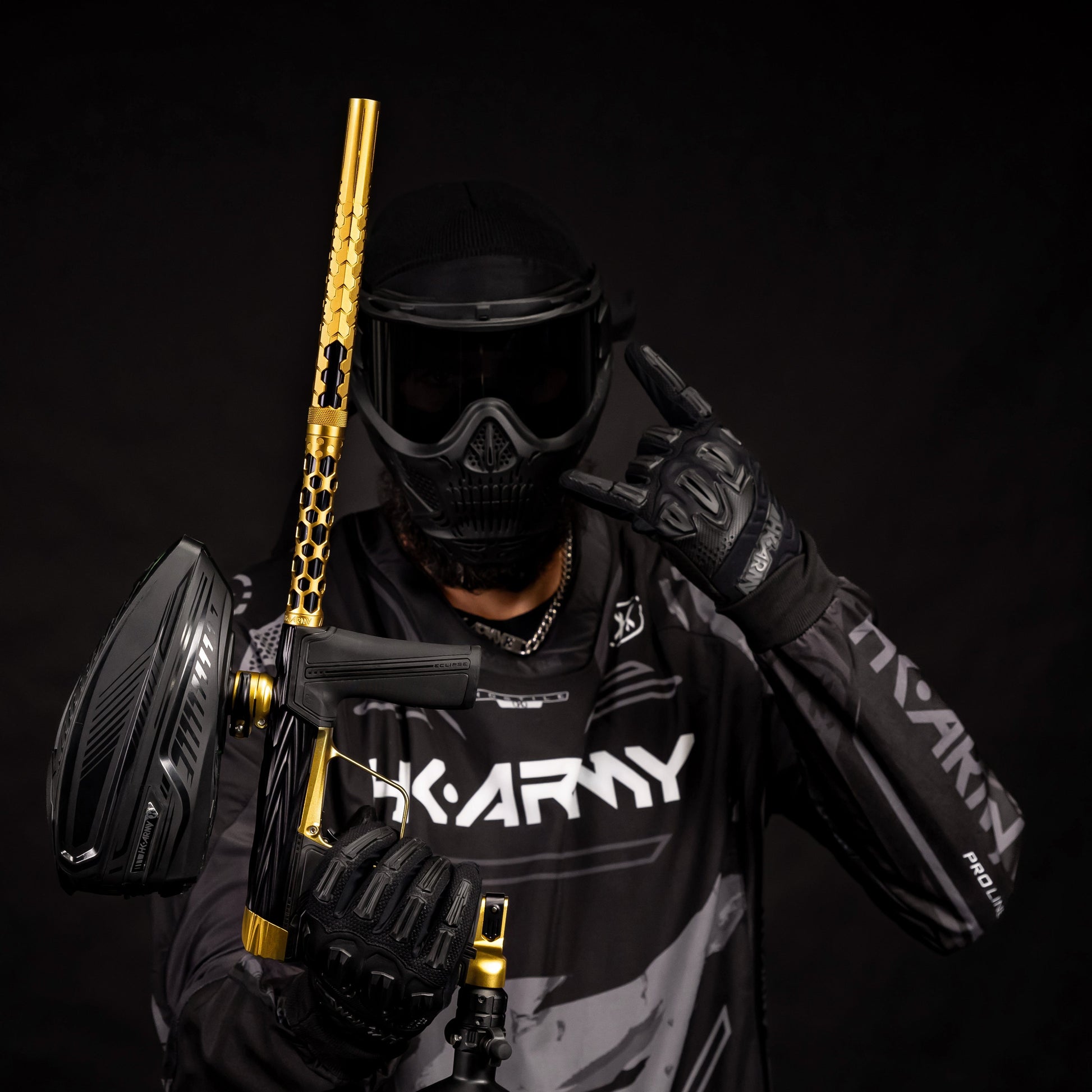 Used Hex PWR Barrel Kit - Gold - Black Inserts Paintball Gun from HK Army Clothing Buy/Sell/Trade Paintball Markers, New Paintball Guns, Paintball Hoppers, Paintball Masks, and Hormesis Headbands