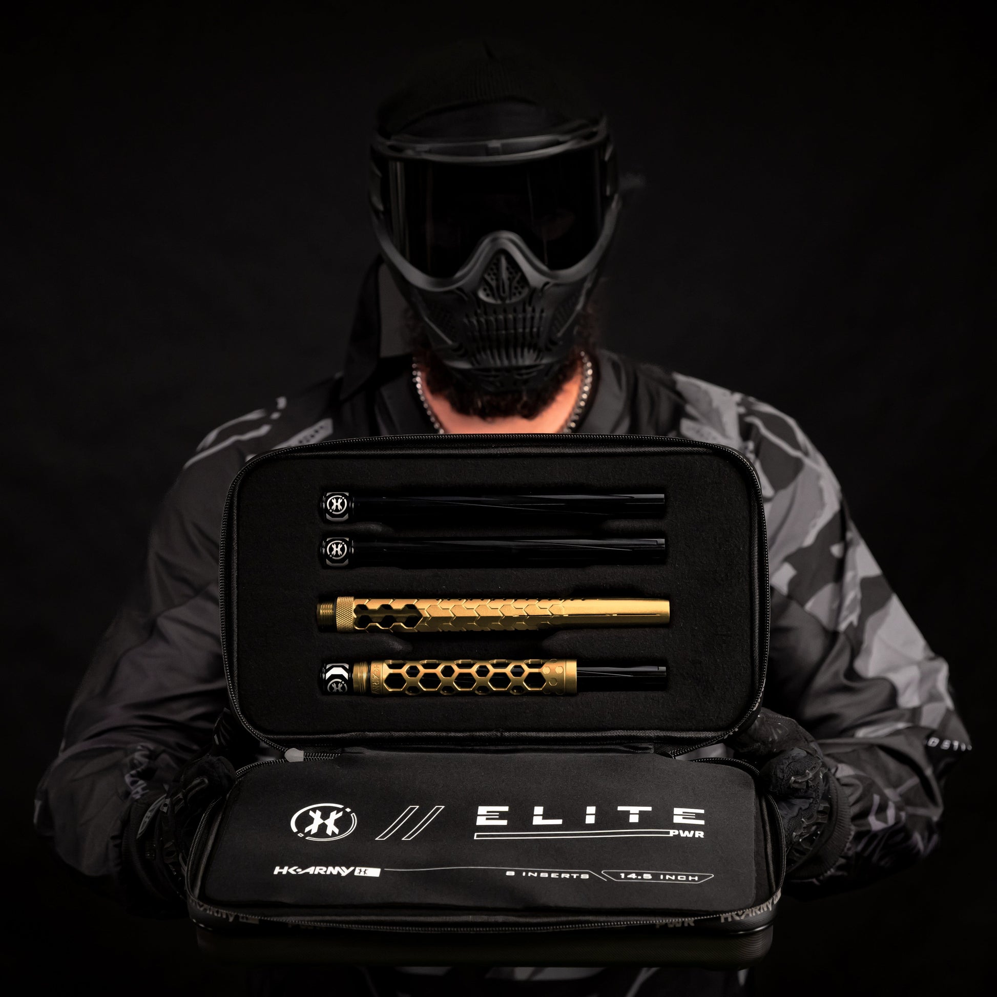 Used Hex PWR Barrel Kit - Gold - Black Inserts Paintball Gun from HK Army Clothing Buy/Sell/Trade Paintball Markers, New Paintball Guns, Paintball Hoppers, Paintball Masks, and Hormesis Headbands