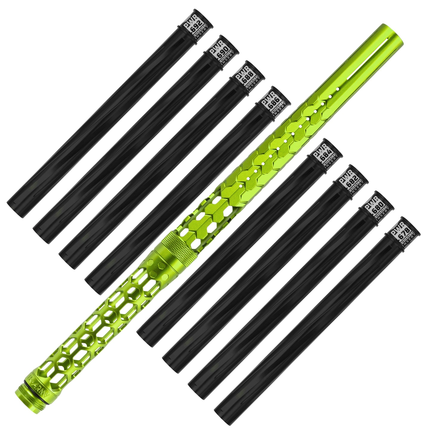 Used Hex PWR Barrel Kit - Lime - Black Inserts Paintball Gun from HK Army Clothing Buy/Sell/Trade Paintball Markers, New Paintball Guns, Paintball Hoppers, Paintball Masks, and Hormesis Headbands