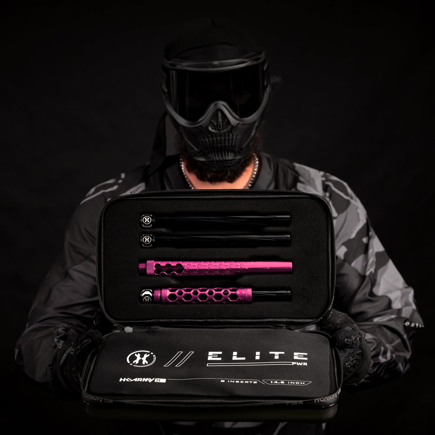 Used Hex PWR Barrel Kit - Pink - Black Inserts Paintball Gun from HK Army Clothing Buy/Sell/Trade Paintball Markers, New Paintball Guns, Paintball Hoppers, Paintball Masks, and Hormesis Headbands