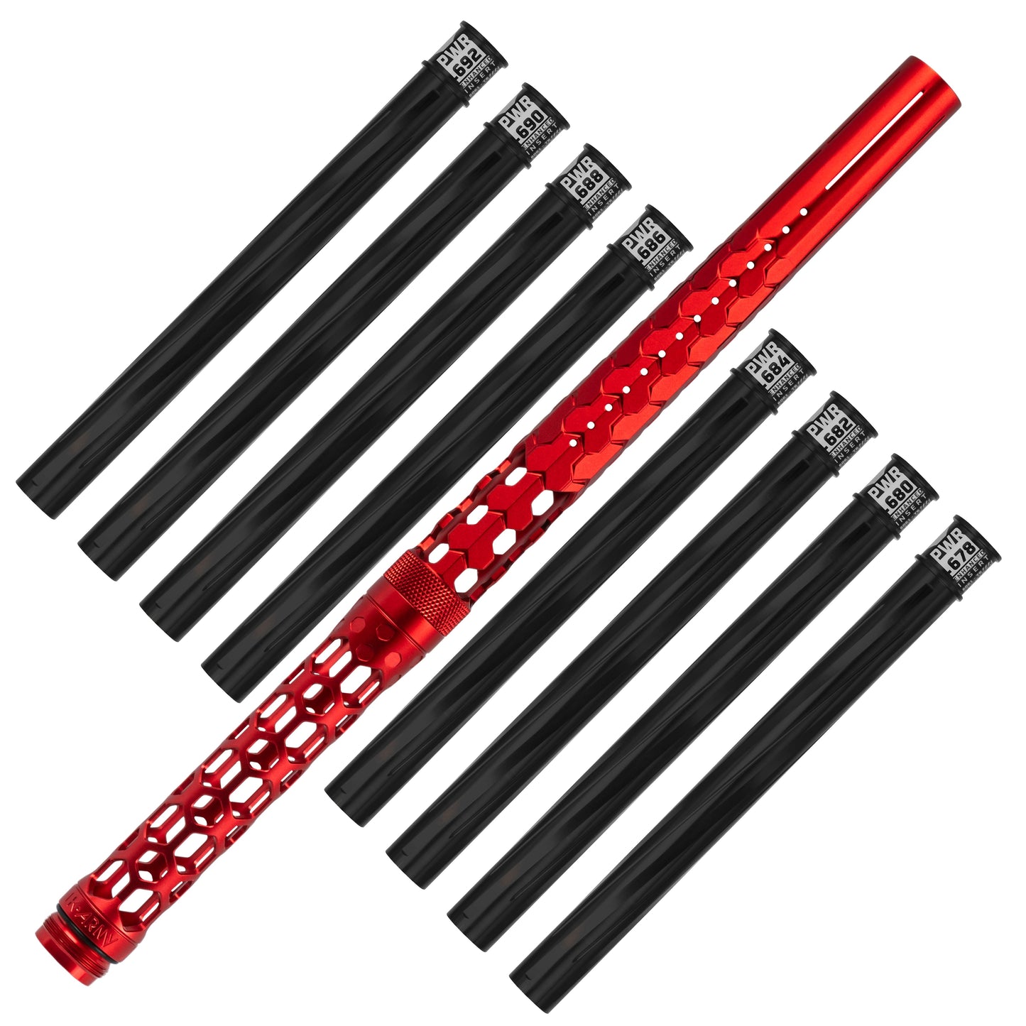 Used Hex PWR Barrel Kit - Red - Black Inserts Paintball Gun from HK Army Clothing Buy/Sell/Trade Paintball Markers, New Paintball Guns, Paintball Hoppers, Paintball Masks, and Hormesis Headbands