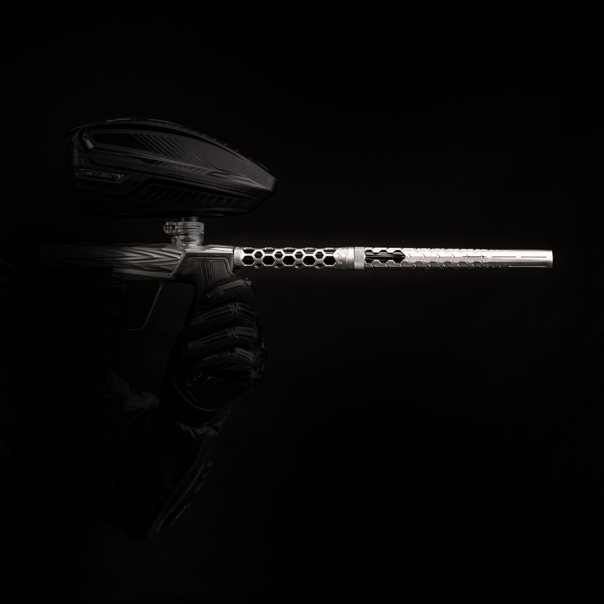 Used Hex PWR Barrel Kit - Silver - Black Inserts Paintball Gun from HK Army Clothing Buy/Sell/Trade Paintball Markers, New Paintball Guns, Paintball Hoppers, Paintball Masks, and Hormesis Headbands