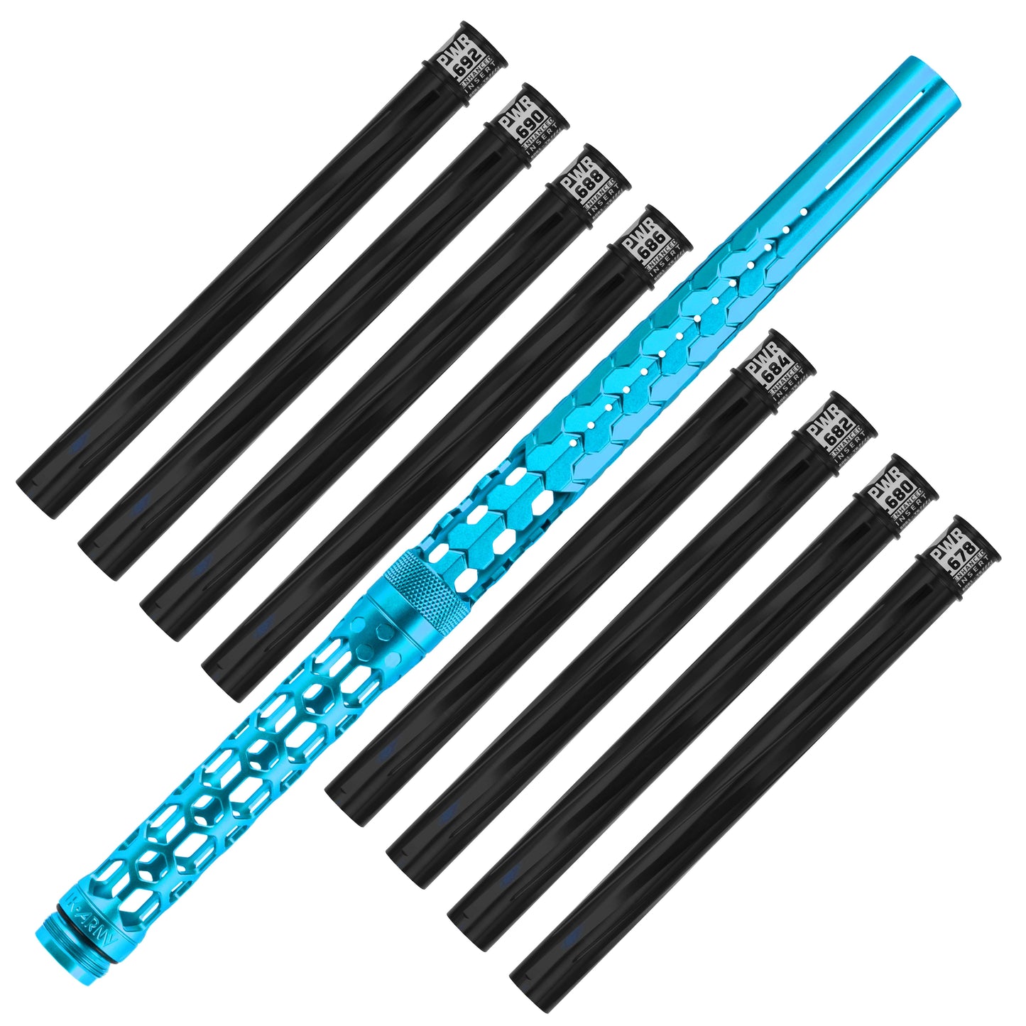 Used Hex PWR Barrel Kit - Turquoise - Black Inserts Paintball Gun from HK Army Clothing Buy/Sell/Trade Paintball Markers, New Paintball Guns, Paintball Hoppers, Paintball Masks, and Hormesis Headbands