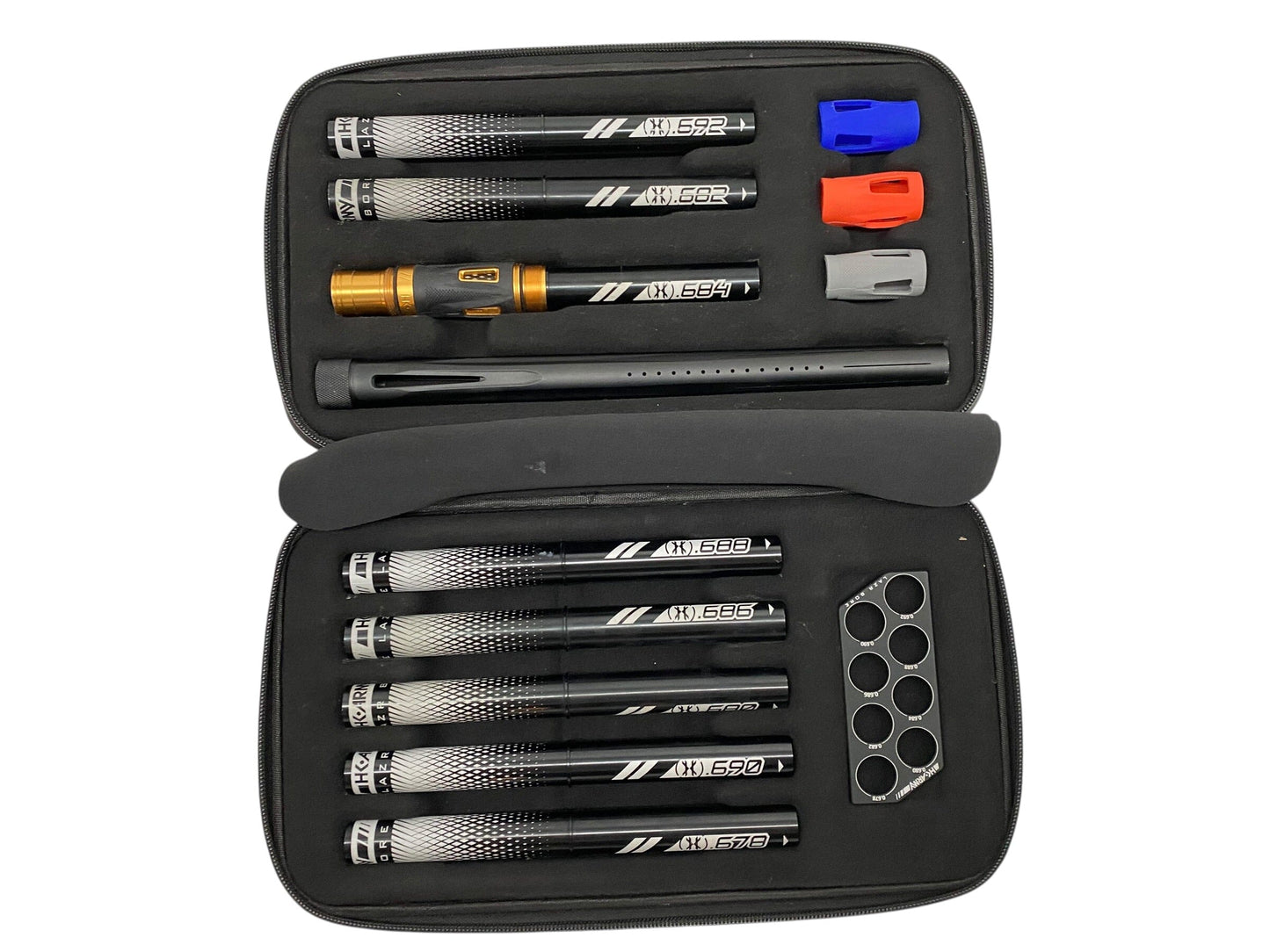 Used HK Army 15" LAZR Barrel Kit Black Inserts - Orange/Black Cocker Threads Paintball Gun from CPXBrosPaintball Buy/Sell/Trade Paintball Markers, New Paintball Guns, Paintball Hoppers, Paintball Masks, and Hormesis Headbands