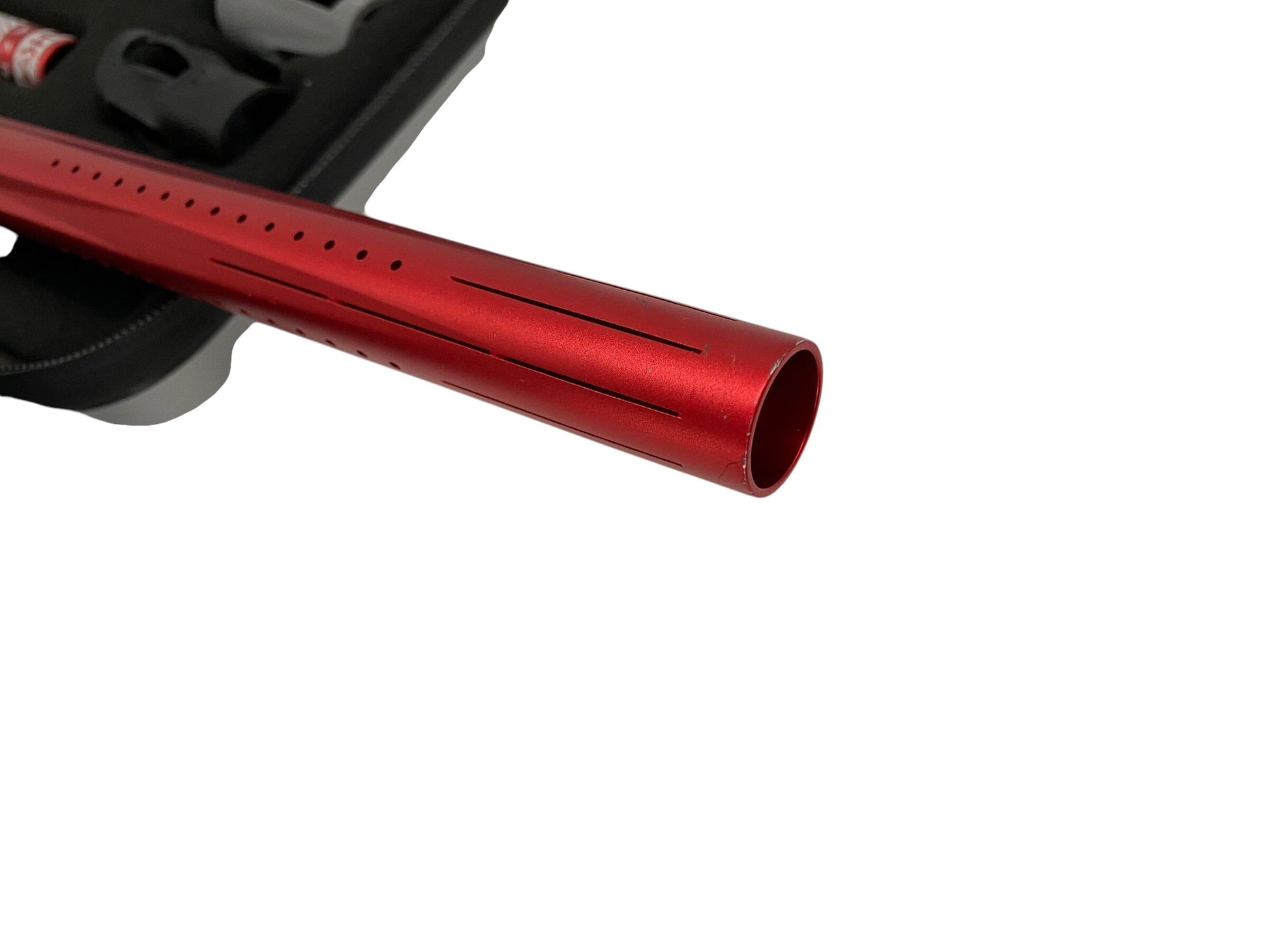 Used HK Army 15" LAZR Barrel Kit Colored Inserts - Red/Black - Cocker Threads Paintball Gun from CPXBrosPaintball Buy/Sell/Trade Paintball Markers, New Paintball Guns, Paintball Hoppers, Paintball Masks, and Hormesis Headbands