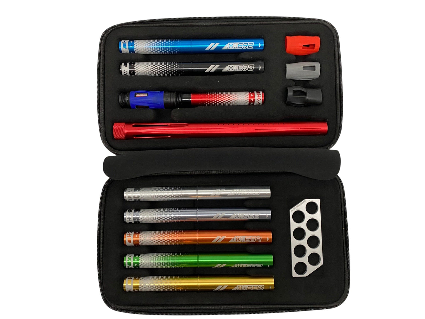 Used HK Army 15" LAZR Barrel Kit Colored Inserts - Red/Black - Cocker Threads Paintball Gun from CPXBrosPaintball Buy/Sell/Trade Paintball Markers, New Paintball Guns, Paintball Hoppers, Paintball Masks, and Hormesis Headbands
