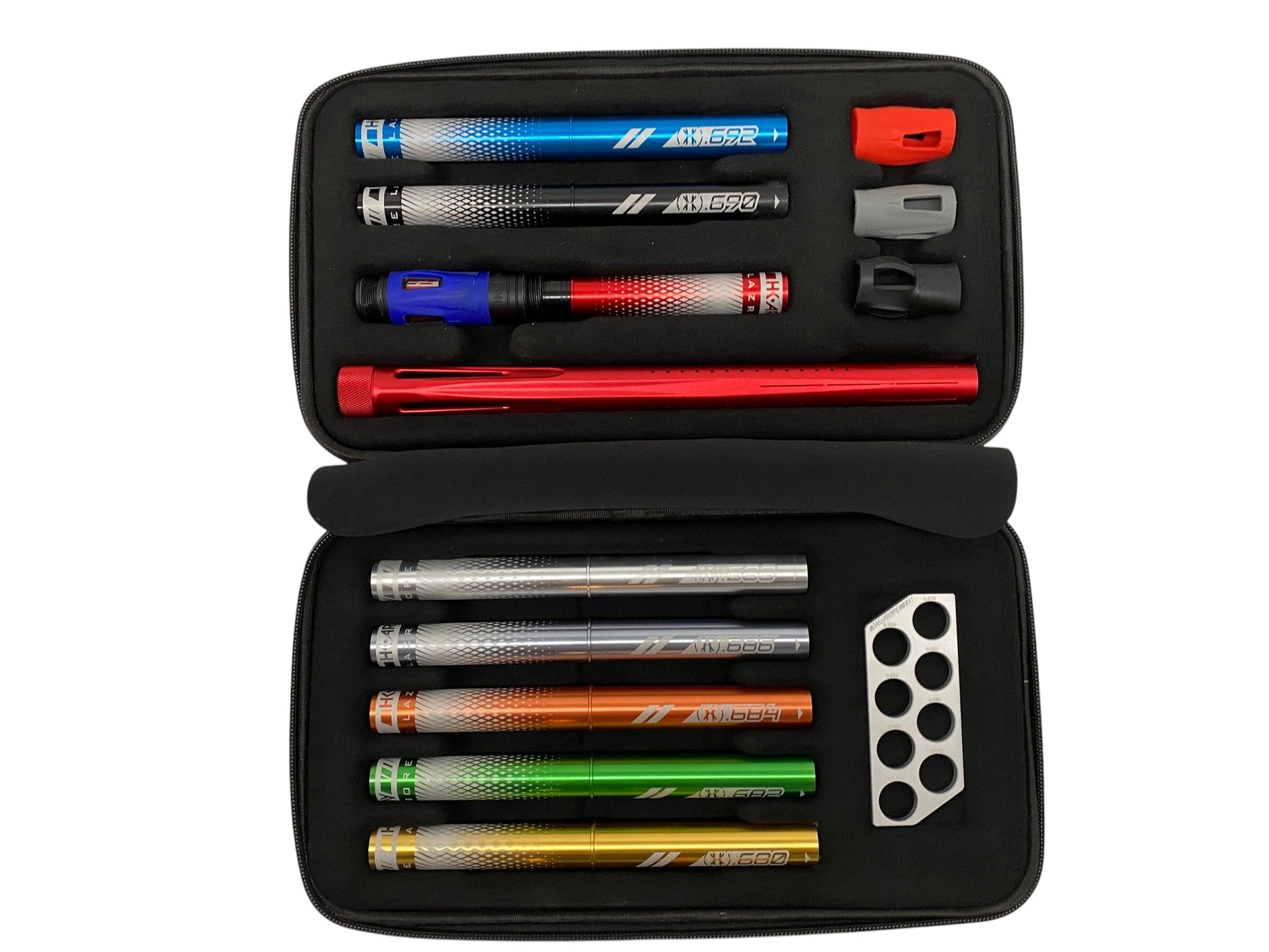 Used HK Army 15" LAZR Barrel Kit Colored Inserts - Red/Black - Cocker Threads Paintball Gun from CPXBrosPaintball Buy/Sell/Trade Paintball Markers, New Paintball Guns, Paintball Hoppers, Paintball Masks, and Hormesis Headbands