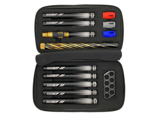 Used HK Army 15" LAZR Elite Orbit Barrel Kit Black Inserts - Black/Gold - Luxe Threads Paintball Gun from CPXBrosPaintball Buy/Sell/Trade Paintball Markers, New Paintball Guns, Paintball Hoppers, Paintball Masks, and Hormesis Headbands