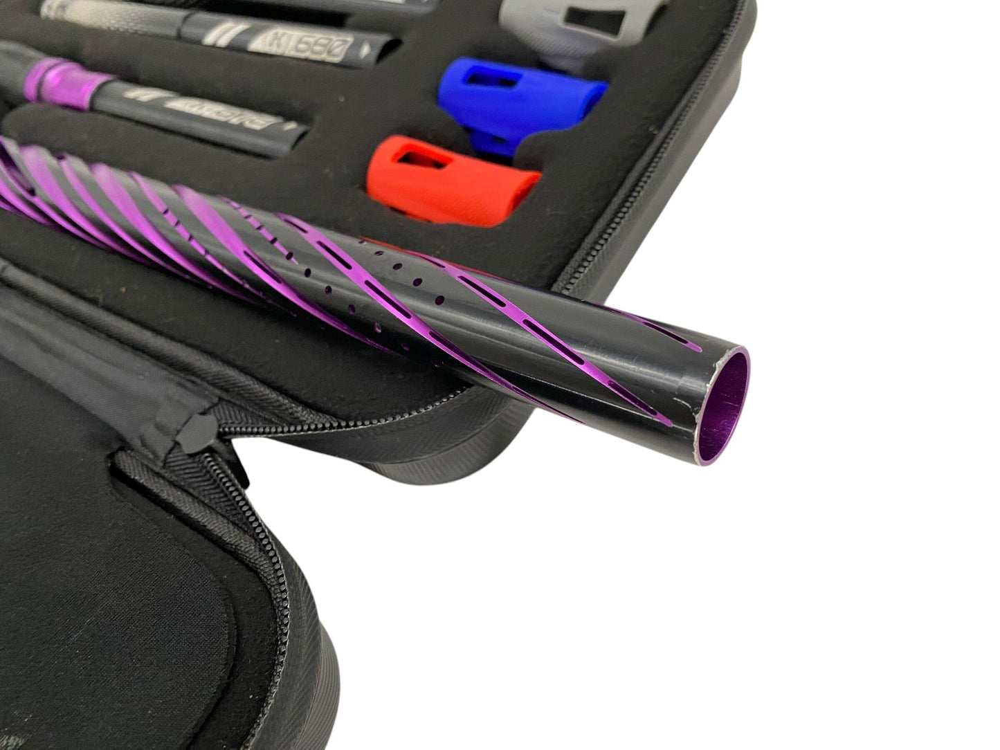 Used HK Army 15" LAZR Elite Orbit Barrel Kit Black Inserts - Purple/Black - Cocker Threads Paintball Gun from CPXBrosPaintball Buy/Sell/Trade Paintball Markers, New Paintball Guns, Paintball Hoppers, Paintball Masks, and Hormesis Headbands