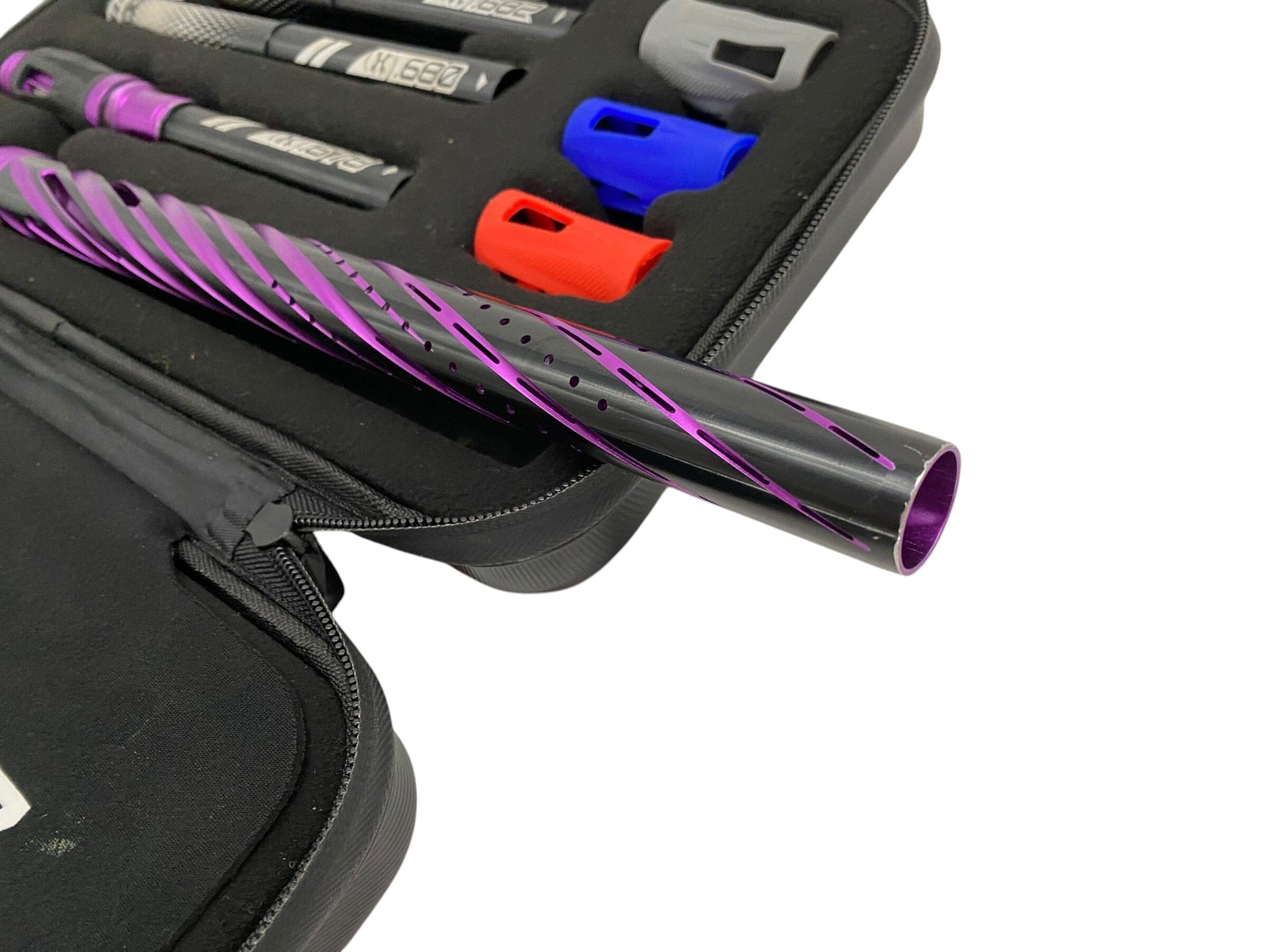 Used HK Army 15" LAZR Elite Orbit Barrel Kit Black Inserts - Purple/Black - Cocker Threads Paintball Gun from CPXBrosPaintball Buy/Sell/Trade Paintball Markers, New Paintball Guns, Paintball Hoppers, Paintball Masks, and Hormesis Headbands