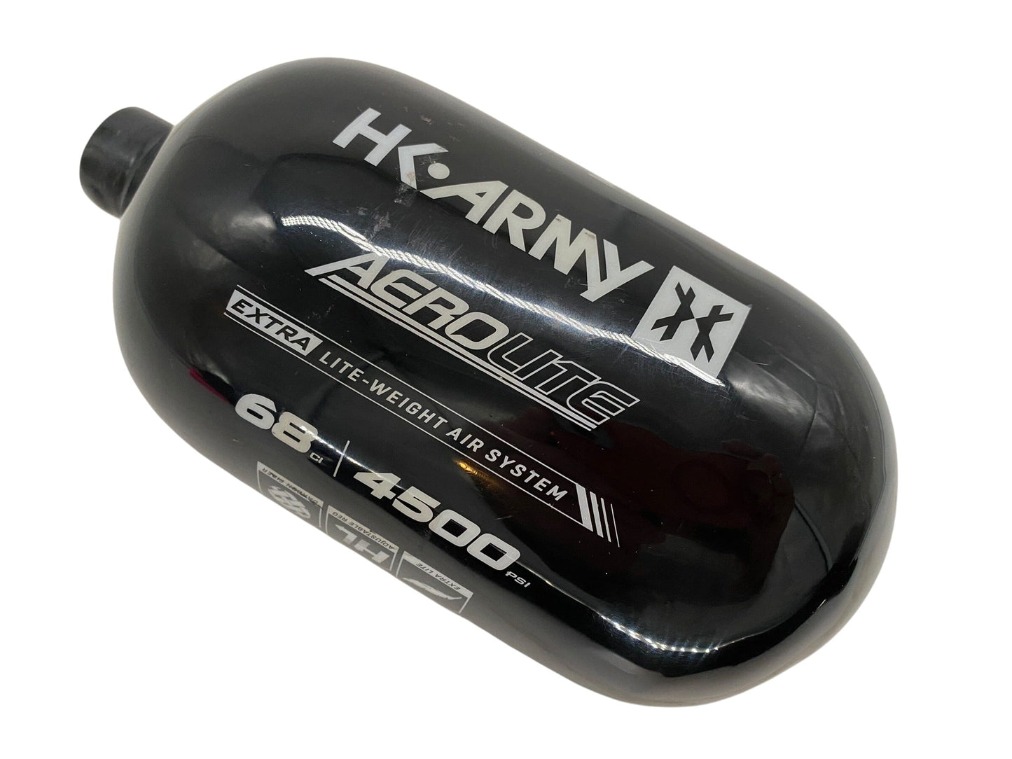 Used HK Army Areo-Lite 68/4500 Black/White Paintball Tank Paintball Gun from CPXBrosPaintball Buy/Sell/Trade Paintball Markers, New Paintball Guns, Paintball Hoppers, Paintball Masks, and Hormesis Headbands