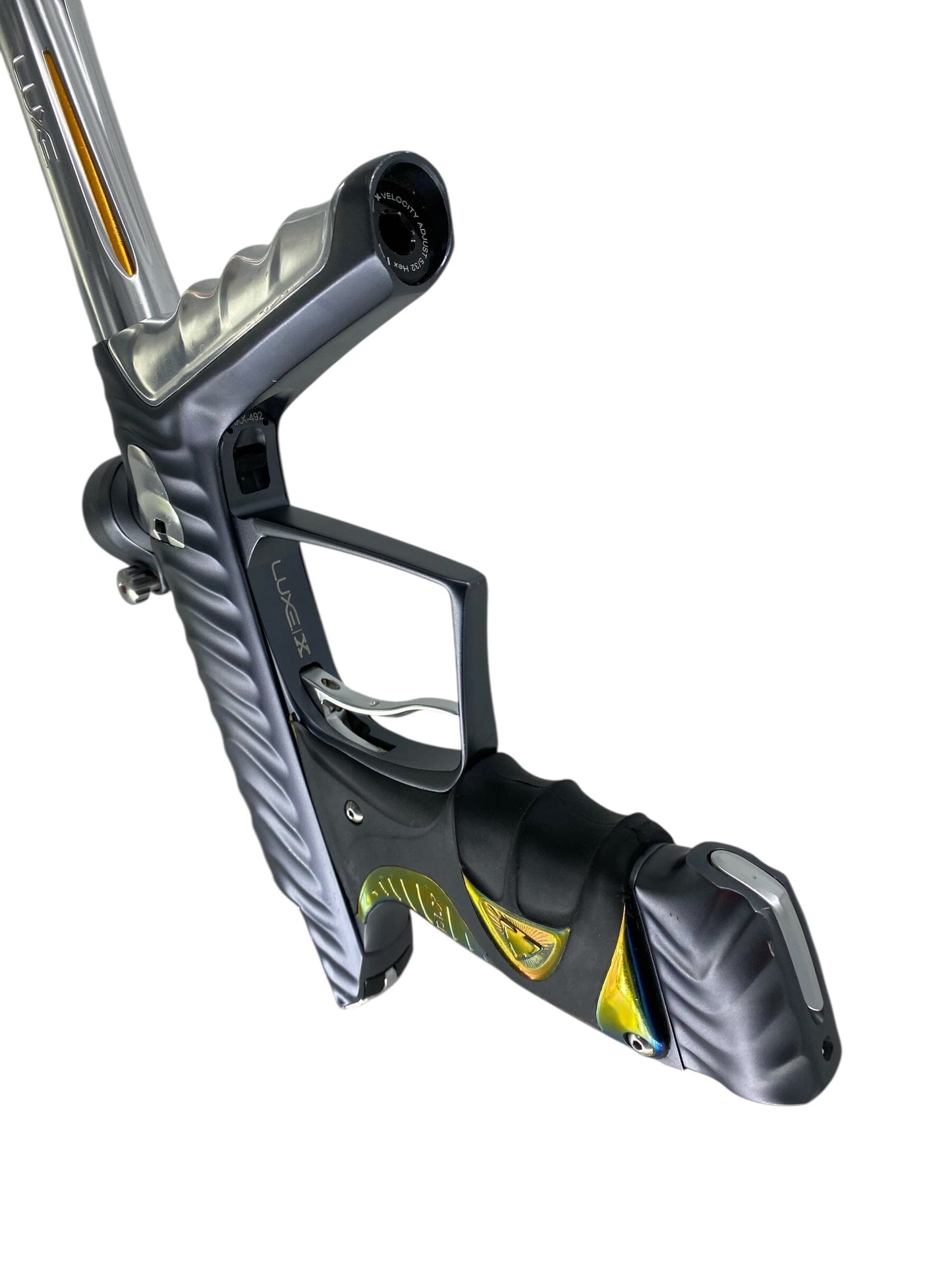 Used Hk Army Luxe X Ripper Paintball Gun Grey/Silver Paintball Gun from CPXBrosPaintball Buy/Sell/Trade Paintball Markers, New Paintball Guns, Paintball Hoppers, Paintball Masks, and Hormesis Headbands