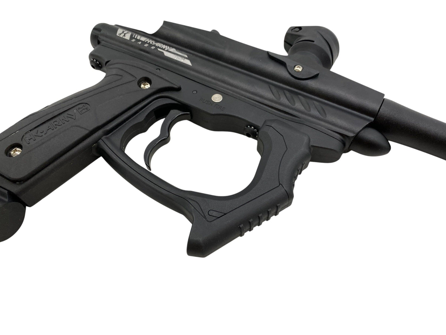 Used HK ARMY SABR Dust Black / Black Paintball Gun Paintball Gun from CPXBrosPaintball Buy/Sell/Trade Paintball Markers, New Paintball Guns, Paintball Hoppers, Paintball Masks, and Hormesis Headbands