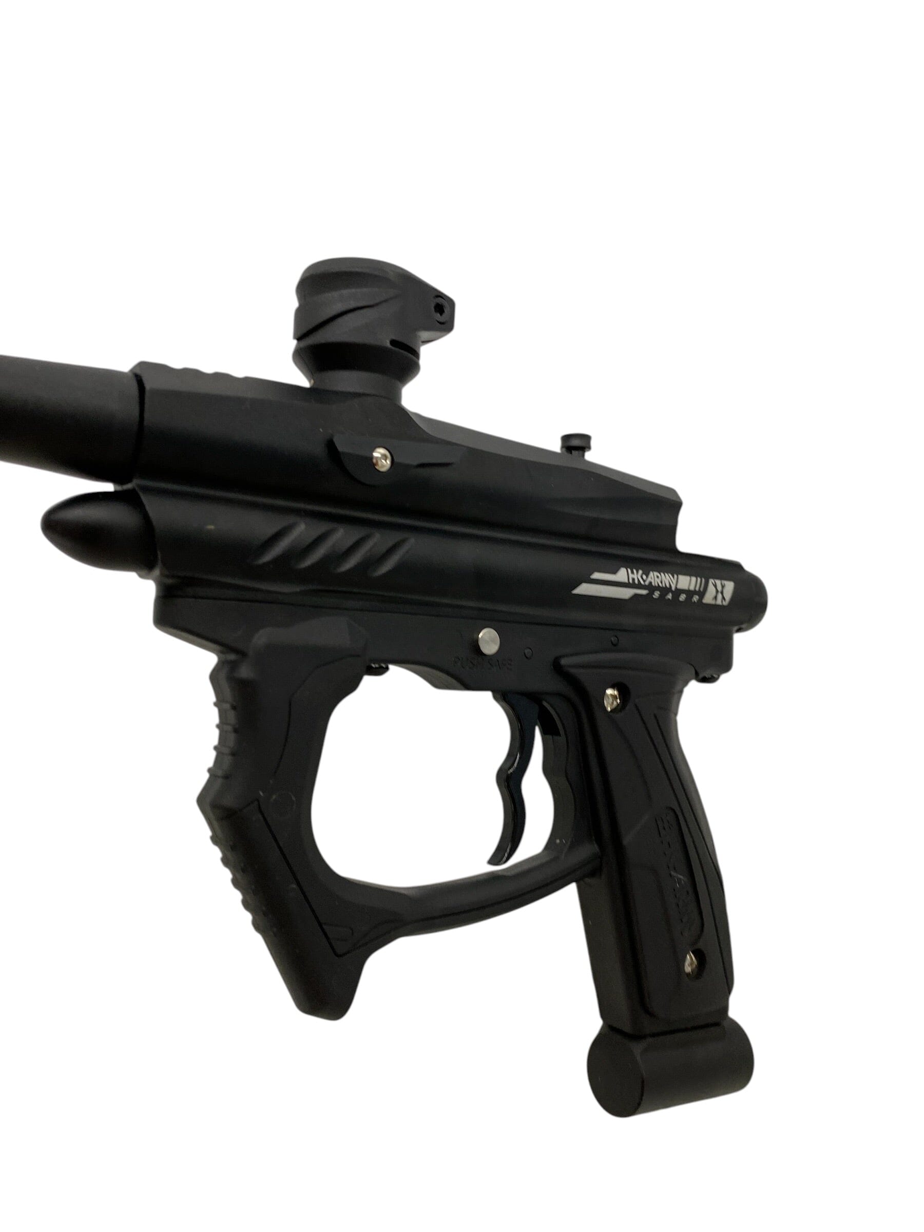 Used HK ARMY SABR Dust Black / Black Paintball Gun Paintball Gun from CPXBrosPaintball Buy/Sell/Trade Paintball Markers, New Paintball Guns, Paintball Hoppers, Paintball Masks, and Hormesis Headbands