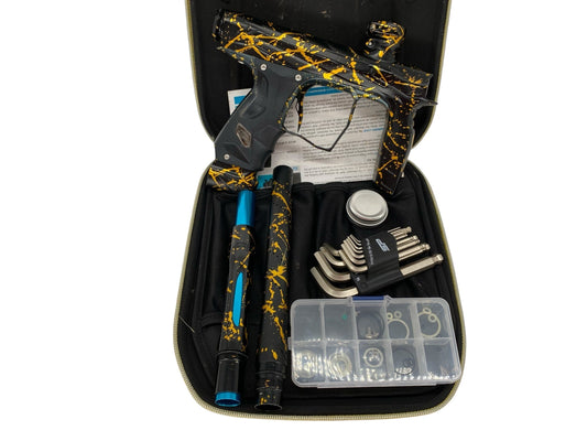 Used Hk Army Shocker Amp Paintball Gun Black/Gold Splash Paintball Gun from CPXBrosPaintball Buy/Sell/Trade Paintball Markers, New Paintball Guns, Paintball Hoppers, Paintball Masks, and Hormesis Headbands