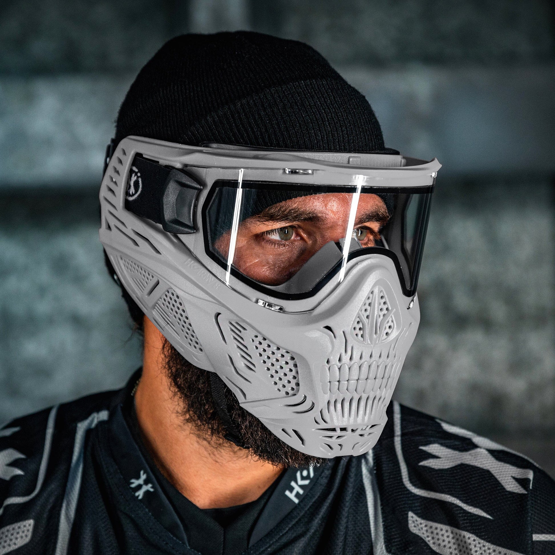 Used HSTL Skull Goggle - Grey w/ Clear Lens Paintball Gun from HK Army Clothing Buy/Sell/Trade Paintball Markers, New Paintball Guns, Paintball Hoppers, Paintball Masks, and Hormesis Headbands