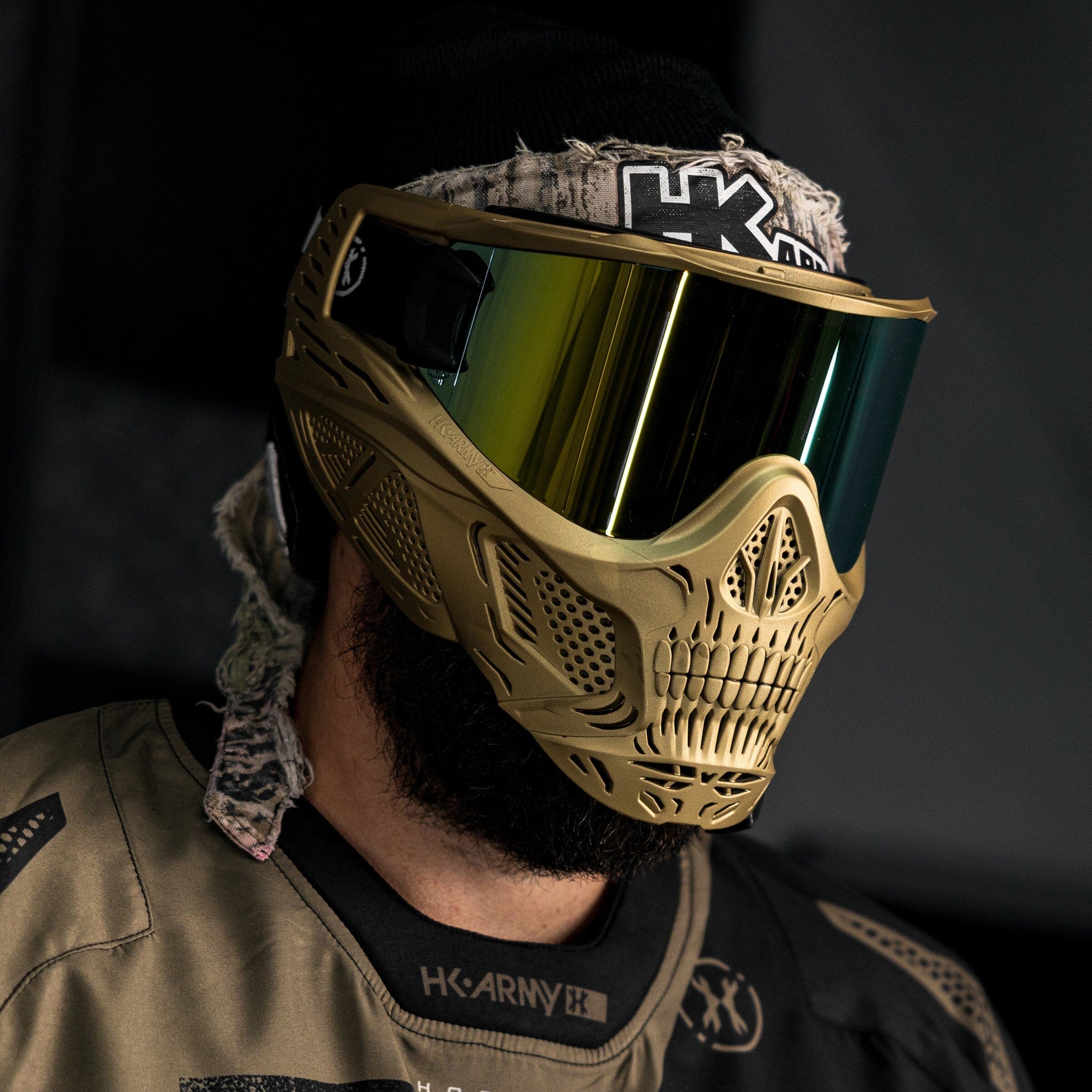 hstl skull goggle HSTL Skull Goggle Metallic Gold w/ Gold Lens – CPXBrosPaintball