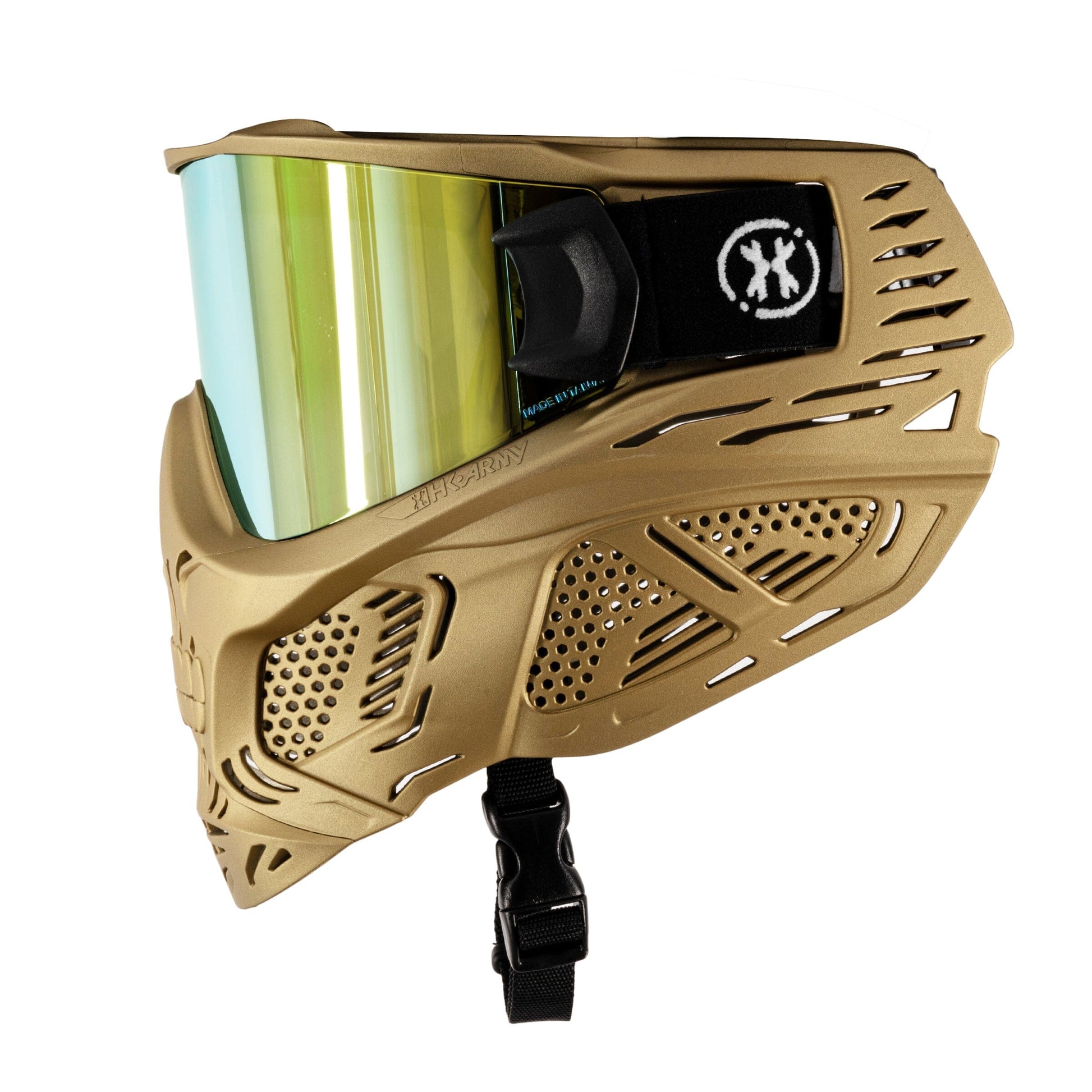 Used HSTL Skull Goggle Metallic Gold w/ Gold Lens Paintball Gun from HK Army Clothing Buy/Sell/Trade Paintball Markers, New Paintball Guns, Paintball Hoppers, Paintball Masks, and Hormesis Headbands