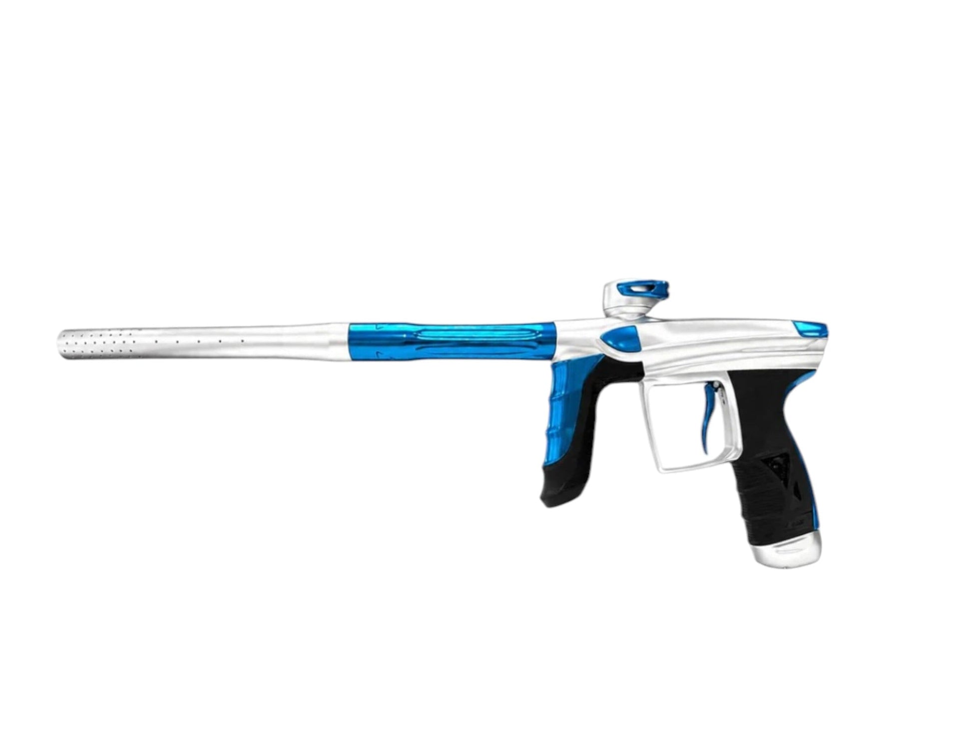 Used IN STOCK NEW DLX LUXE AIRE -Dust Silver/Dust Blue Paintball Gun from CPXBrosPaintball Buy/Sell/Trade Paintball Markers, New Paintball Guns, Paintball Hoppers, Paintball Masks, and Hormesis Headbands