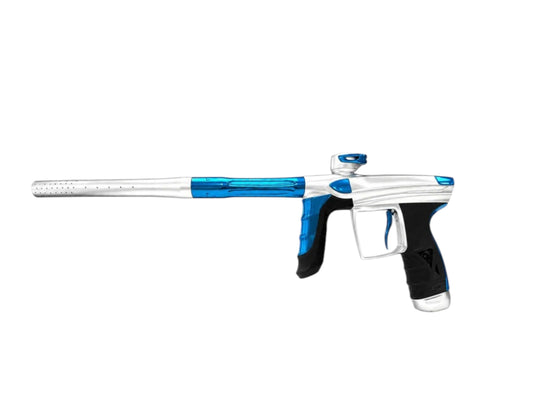 Used IN STOCK NEW DLX LUXE AIRE -Dust Silver/Dust Blue Paintball Gun from CPXBrosPaintball Buy/Sell/Trade Paintball Markers, New Paintball Guns, Paintball Hoppers, Paintball Masks, and Hormesis Headbands