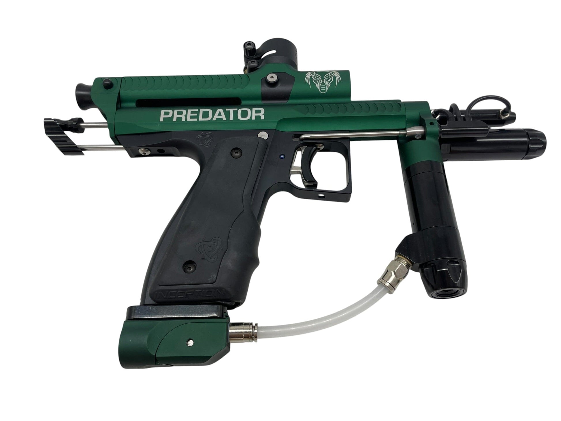 Used Inception Designs Retro Predator Full Body Autococker Paintball Gun - Green/Black Paintball Gun from CPXBrosPaintball Buy/Sell/Trade Paintball Markers, New Paintball Guns, Paintball Hoppers, Paintball Masks, and Hormesis Headbands