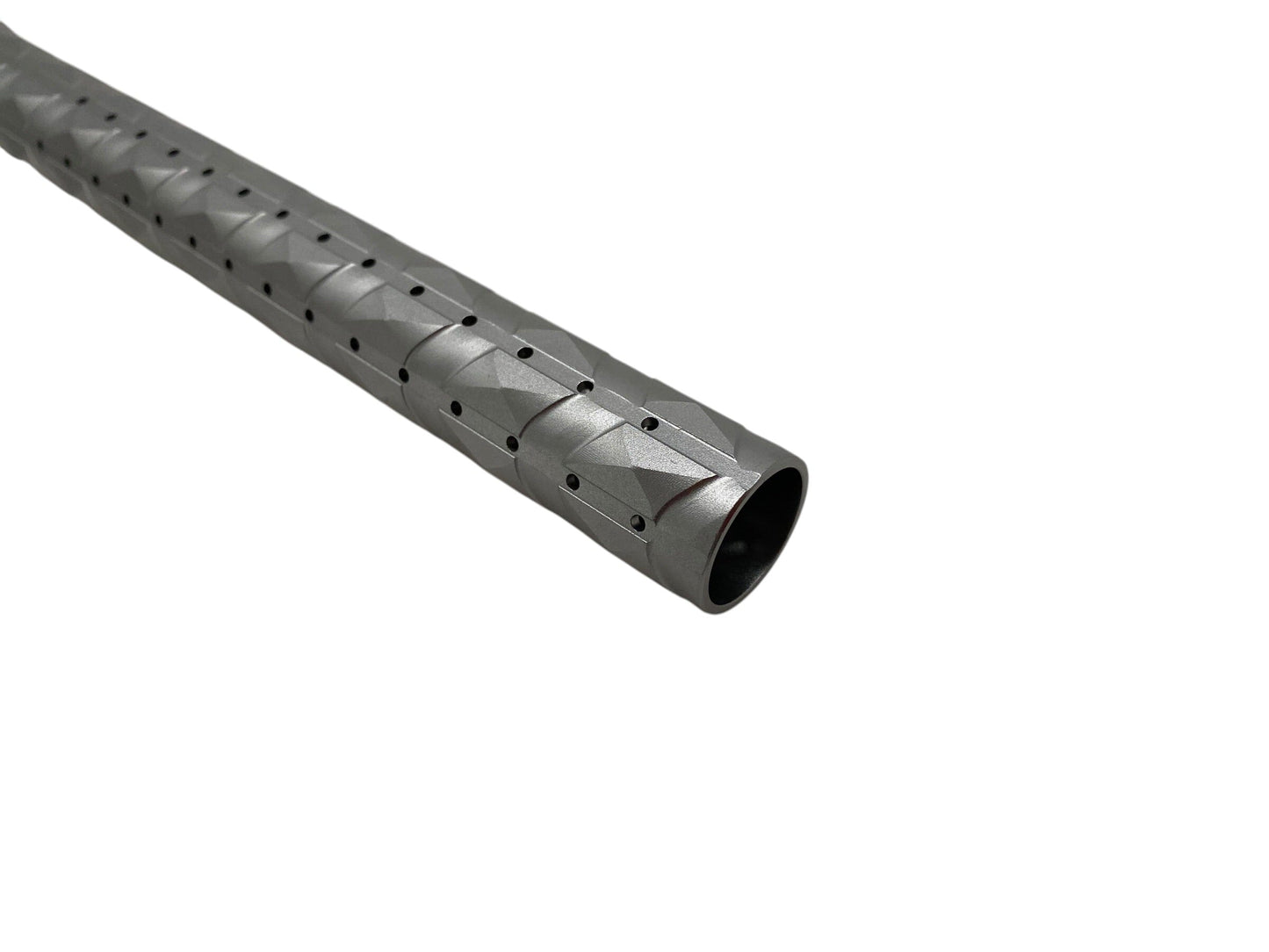 Used Infamous “DIAMOND CUT" BARREL TIP (S63 AND PWR COMPATIBLE) : Dust Silver Paintball Gun from CPXBrosPaintball Buy/Sell/Trade Paintball Markers, New Paintball Guns, Paintball Hoppers, Paintball Masks, and Hormesis Headbands