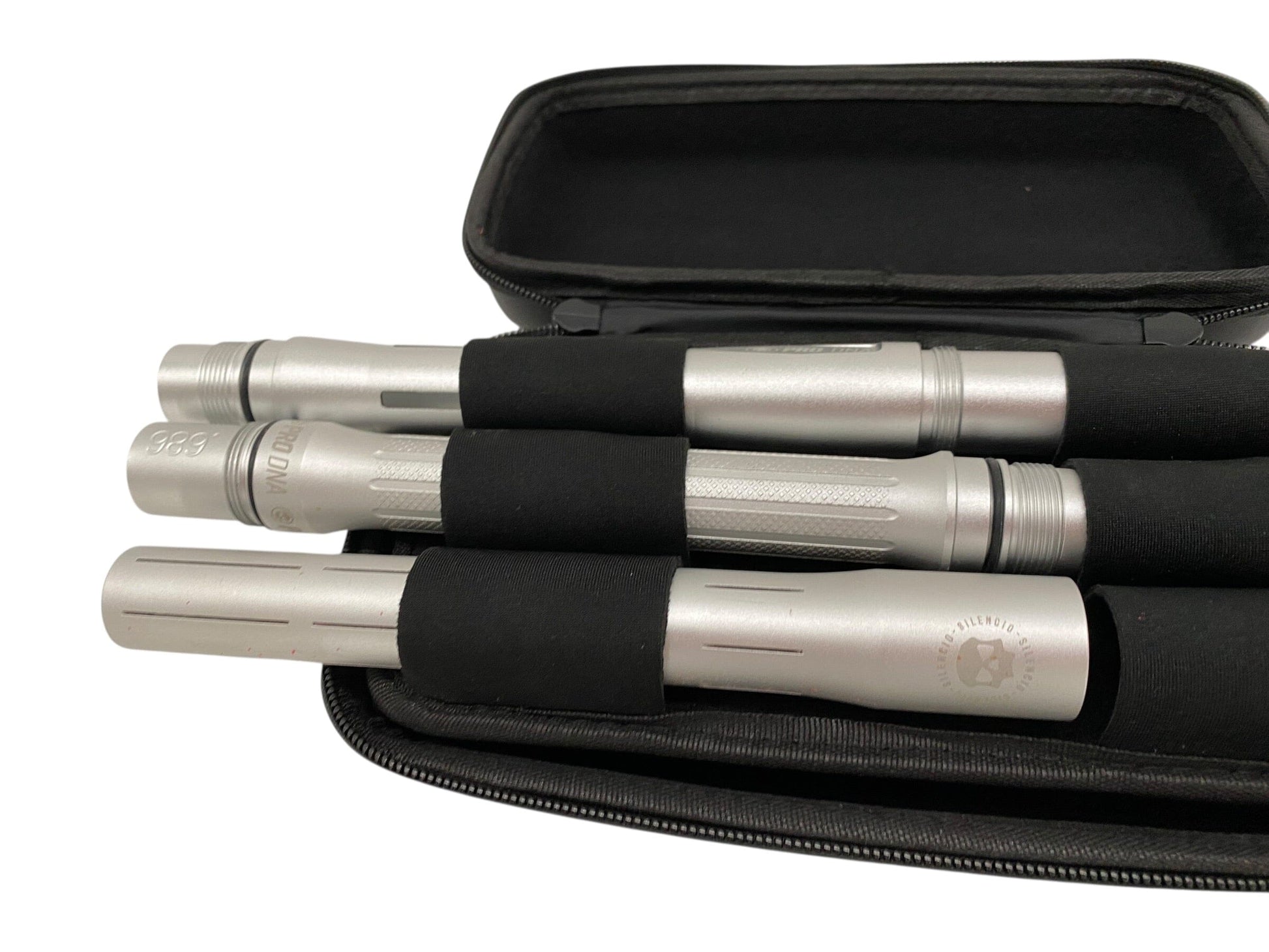 Used Infamous Paintball Pro DNA Silencio Barrel Kit - AutoCocker Thread SILVER Paintball Gun from CPXBrosPaintball Buy/Sell/Trade Paintball Markers, New Paintball Guns, Paintball Hoppers, Paintball Masks, and Hormesis Headbands