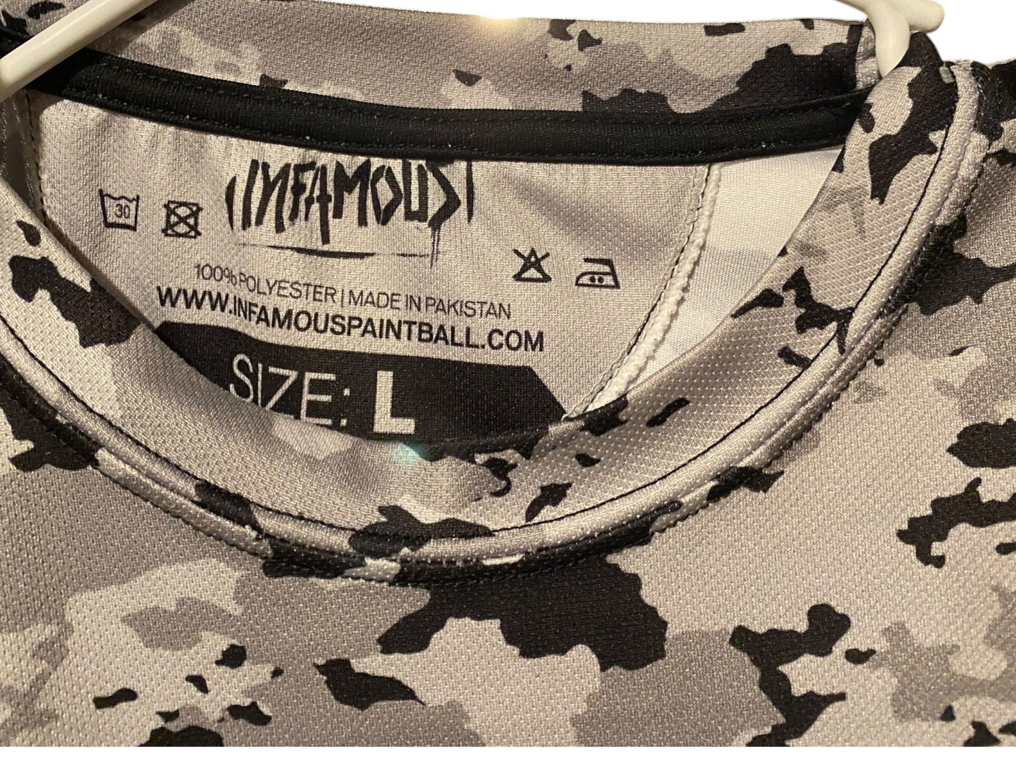 Used INFAMOUS Paintball Shirt : Size LARGE Paintball Gun from CPXBrosPaintball Buy/Sell/Trade Paintball Markers, New Paintball Guns, Paintball Hoppers, Paintball Masks, and Hormesis Headbands