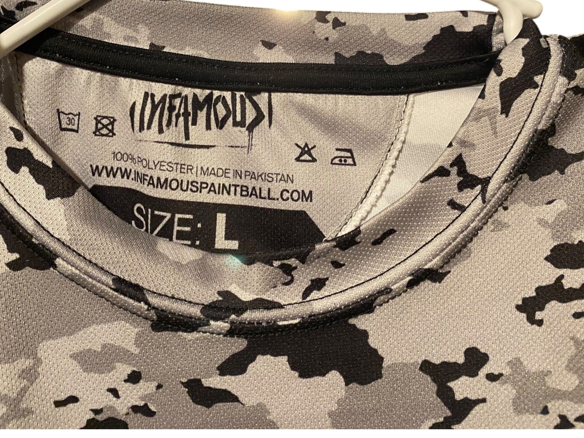 Used INFAMOUS Paintball Shirt : Size LARGE Paintball Gun from CPXBrosPaintball Buy/Sell/Trade Paintball Markers, New Paintball Guns, Paintball Hoppers, Paintball Masks, and Hormesis Headbands