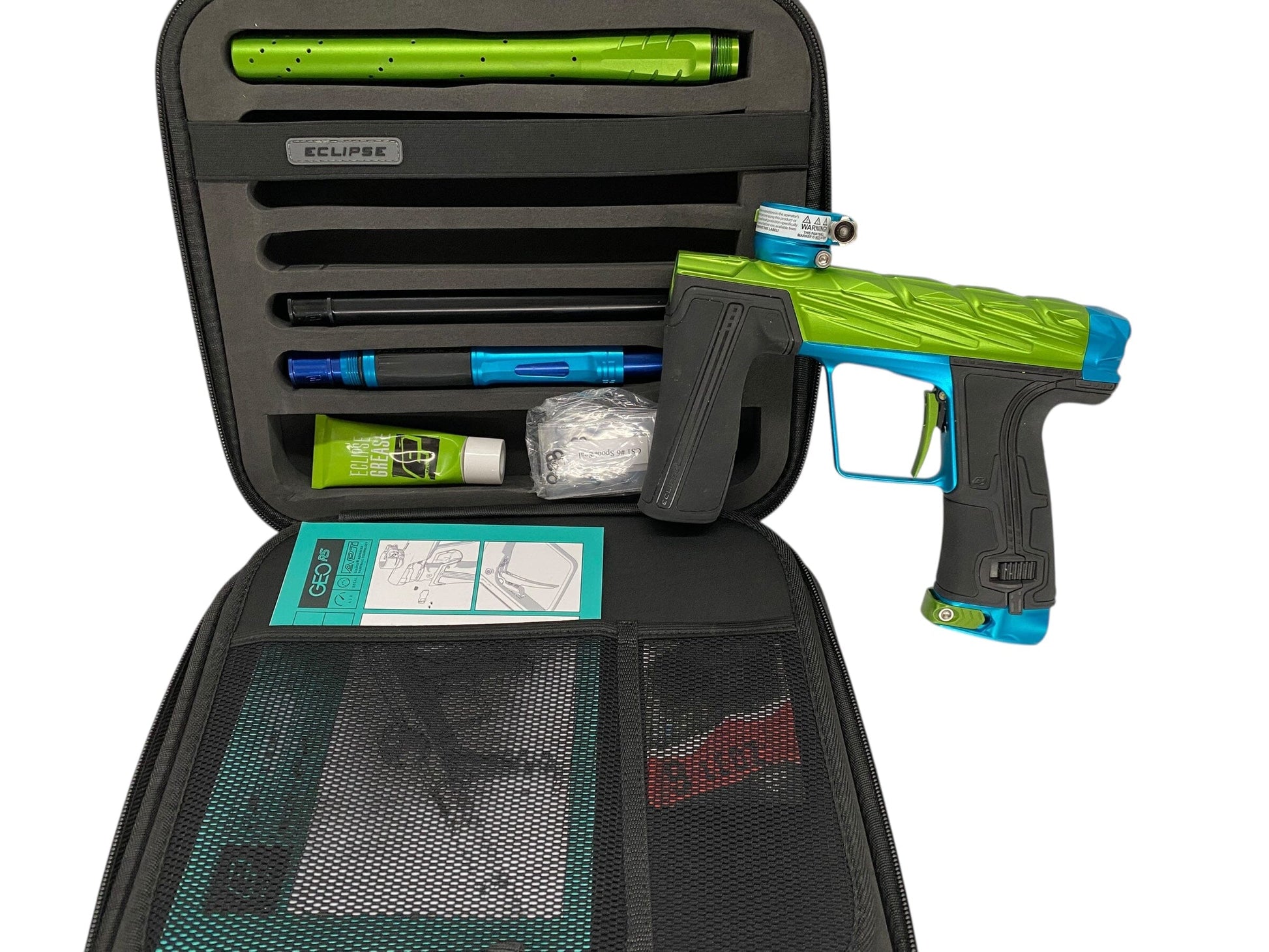 Used Infamous Planet Eclipse Geo R5 Paintball Gun Green/Teal Paintball Gun from CPXBrosPaintball Buy/Sell/Trade Paintball Markers, New Paintball Guns, Paintball Hoppers, Paintball Masks, and Hormesis Headbands