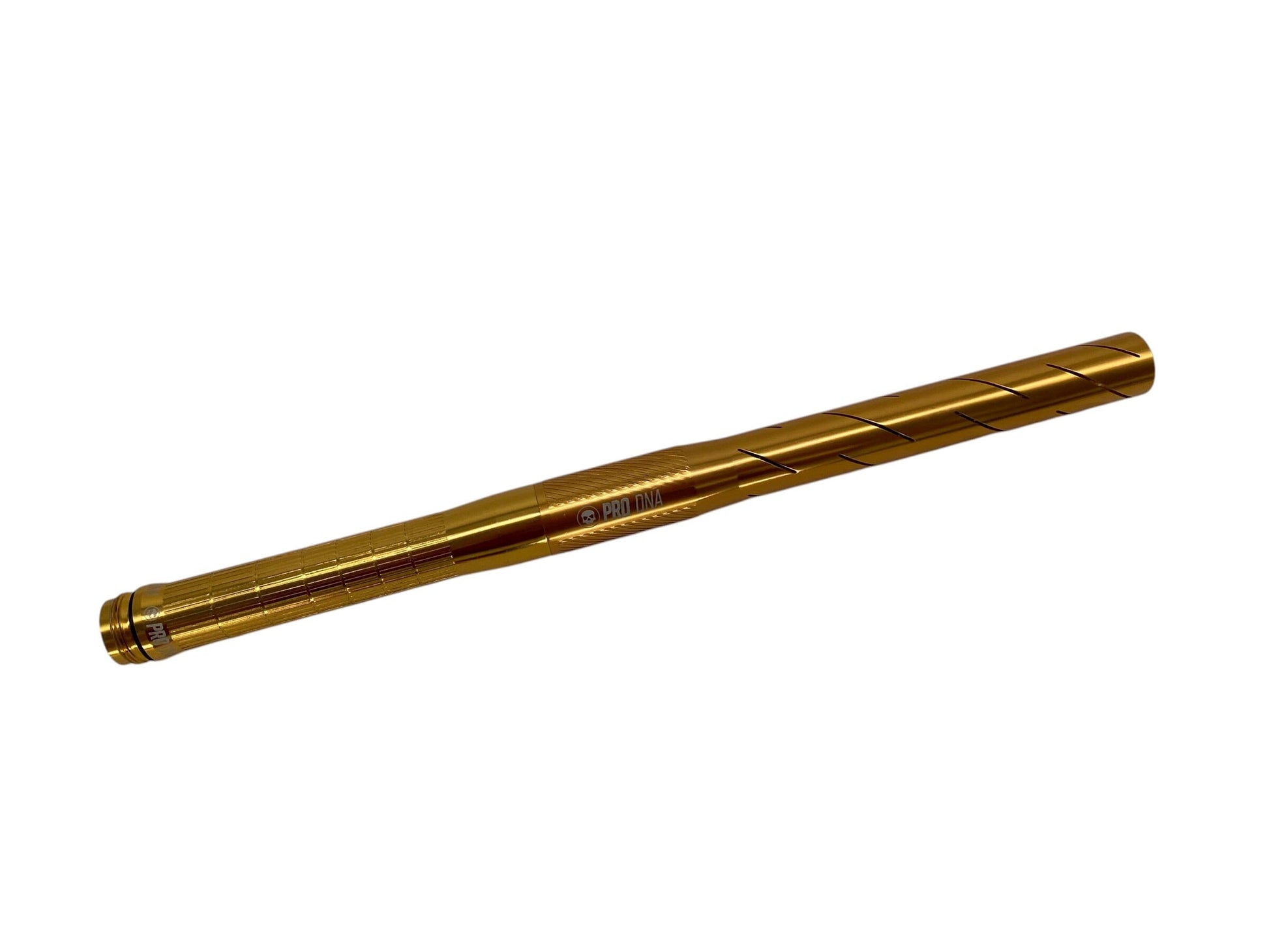 Used Infamous Silencio Power Grip + Silencio S63 Barrel Tip - Double Helix - Gloss Gold Paintball Gun from CPXBrosPaintball Buy/Sell/Trade Paintball Markers, New Paintball Guns, Paintball Hoppers, Paintball Masks, and Hormesis Headbands
