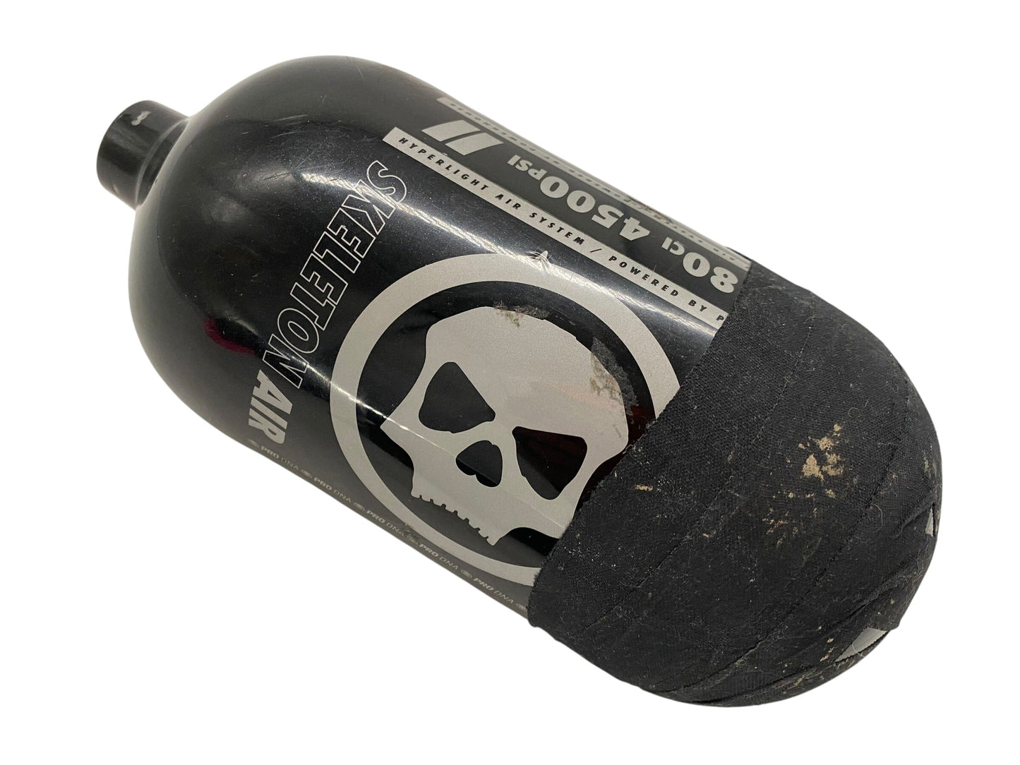 Used Infamous Skeleton Air 80/4500 Paintball Tank - Black/White Paintball Gun from CPXBrosPaintball Buy/Sell/Trade Paintball Markers, New Paintball Guns, Paintball Hoppers, Paintball Masks, and Hormesis Headbands