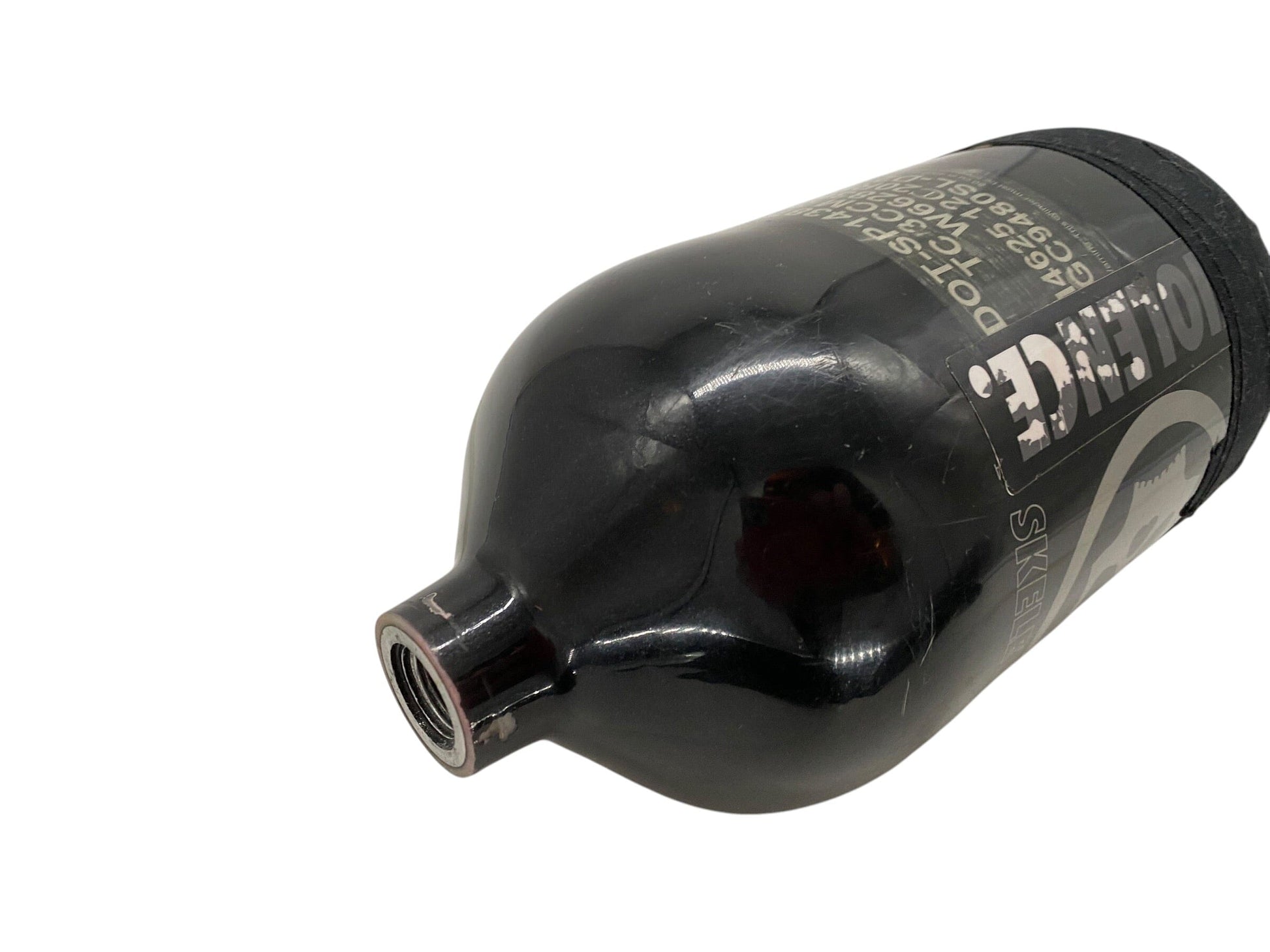 Used Infamous Skeleton Air 80/4500 Paintball Tank - Black/White Paintball Gun from CPXBrosPaintball Buy/Sell/Trade Paintball Markers, New Paintball Guns, Paintball Hoppers, Paintball Masks, and Hormesis Headbands