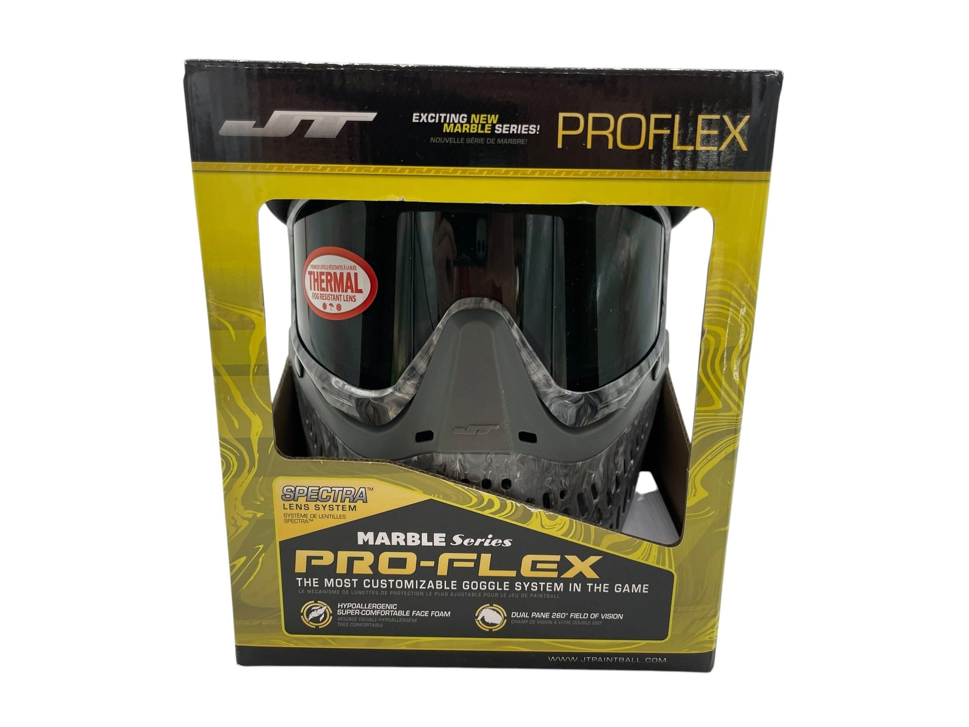 Used JT ProFlex Paintball Mask - Marble Series - Home Paintball Gun from CPXBrosPaintball Buy/Sell/Trade Paintball Markers, New Paintball Guns, Paintball Hoppers, Paintball Masks, and Hormesis Headbands