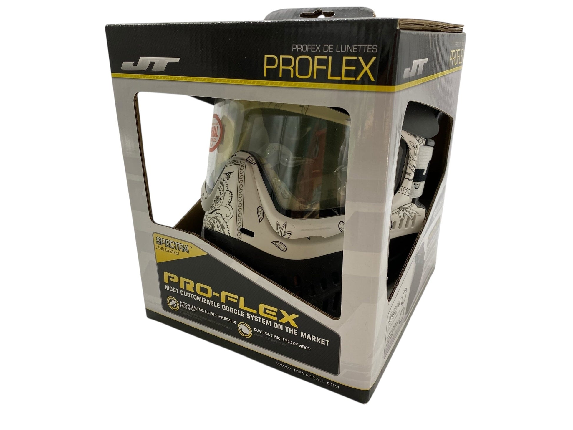 Used JT Spectra Proflex LE Goggle Bandana White w/Clear & Smoke Thermal Lens Paintball Gun from CPXBrosPaintball Buy/Sell/Trade Paintball Markers, New Paintball Guns, Paintball Hoppers, Paintball Masks, and Hormesis Headbands