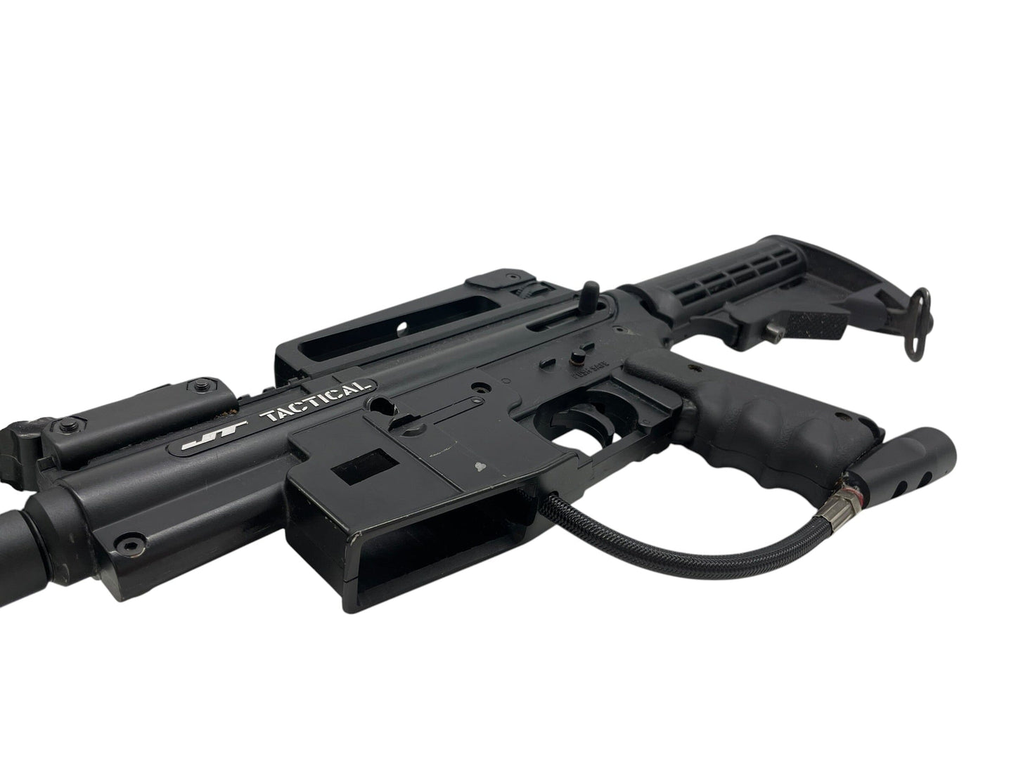 Used JT Tactical Black M4 Paintball Marker Gun Semi Auto (Tippmann Clone) Paintball Gun from CPXBrosPaintball Buy/Sell/Trade Paintball Markers, New Paintball Guns, Paintball Hoppers, Paintball Masks, and Hormesis Headbands