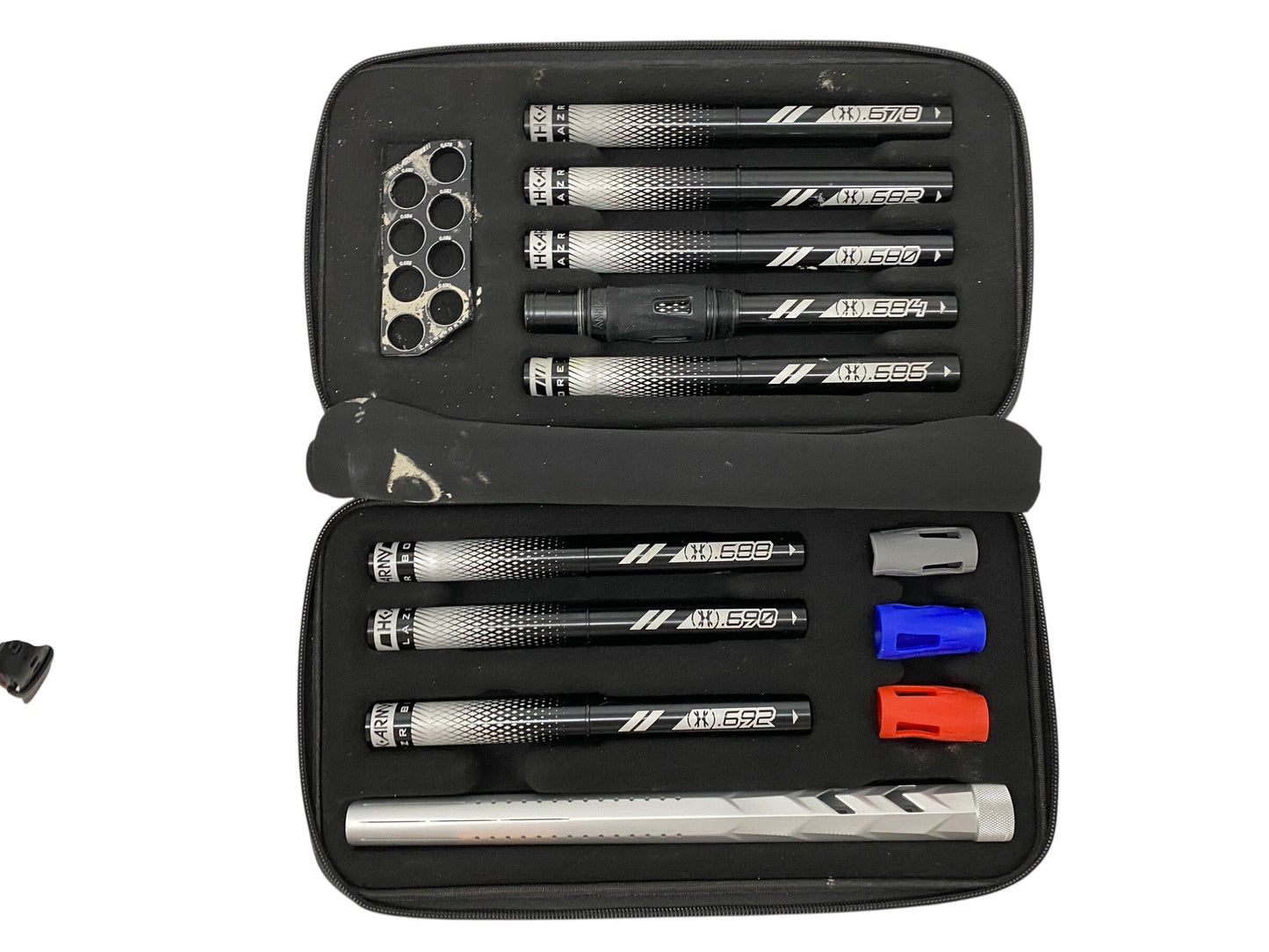 Used LAZR Elite Fossil Barrel Kit - 15" Dust Silver - Black Inserts- Cocker Threads Paintball Gun from CPXBrosPaintball Buy/Sell/Trade Paintball Markers, New Paintball Guns, Paintball Hoppers, Paintball Masks, and Hormesis Headbands