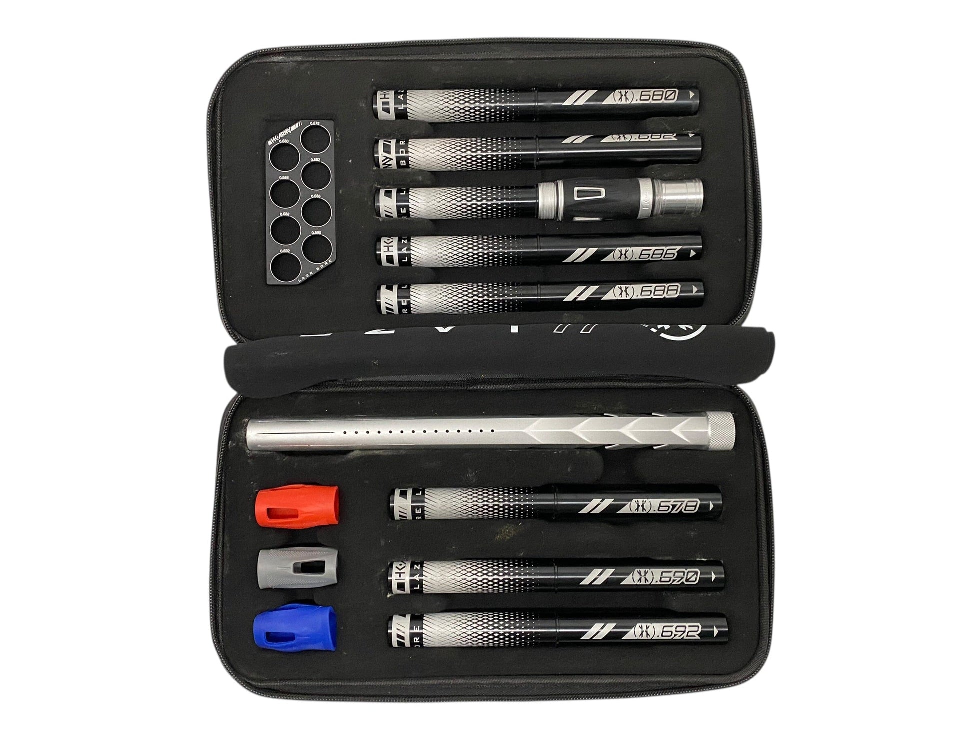Used LAZR Elite Fossil Barrel Kit - 15" Dust Silver - Black Inserts - Cocker Threads Paintball Gun from CPXBrosPaintball Buy/Sell/Trade Paintball Markers, New Paintball Guns, Paintball Hoppers, Paintball Masks, and Hormesis Headbands