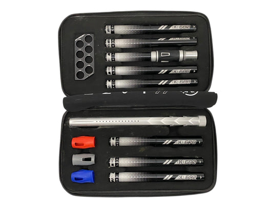 Used LAZR Elite Fossil Barrel Kit - 15" Dust Silver - Black Inserts - Cocker Threads Paintball Gun from CPXBrosPaintball Buy/Sell/Trade Paintball Markers, New Paintball Guns, Paintball Hoppers, Paintball Masks, and Hormesis Headbands