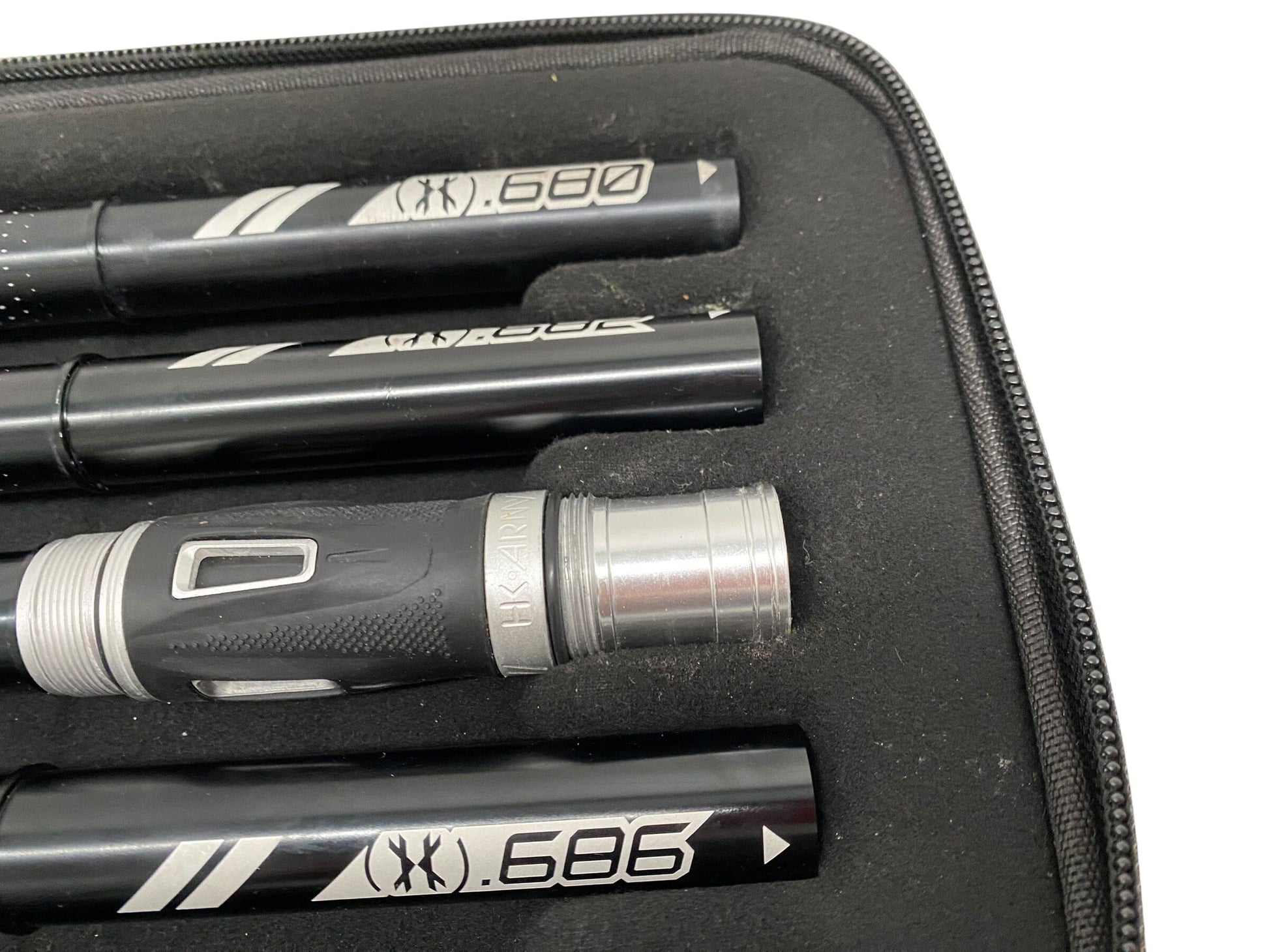 Used LAZR Elite Fossil Barrel Kit - 15" Dust Silver - Black Inserts - Cocker Threads Paintball Gun from CPXBrosPaintball Buy/Sell/Trade Paintball Markers, New Paintball Guns, Paintball Hoppers, Paintball Masks, and Hormesis Headbands