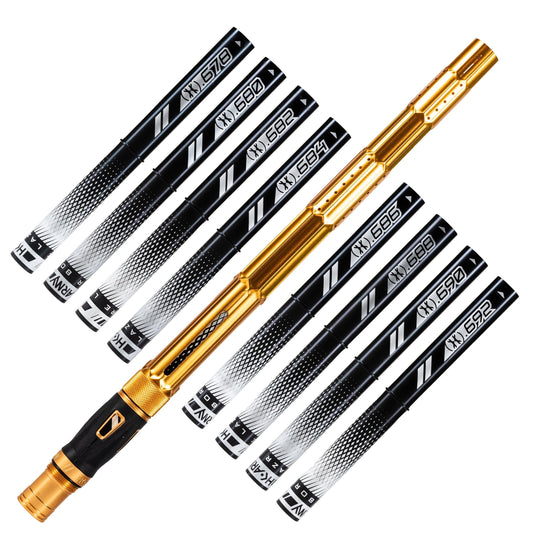 Used LAZR Elite Fractal Barrel Kit - 15" Dust Gold/Black Inserts - Cocker Threads Paintball Gun from HK Army Clothing Buy/Sell/Trade Paintball Markers, New Paintball Guns, Paintball Hoppers, Paintball Masks, and Hormesis Headbands