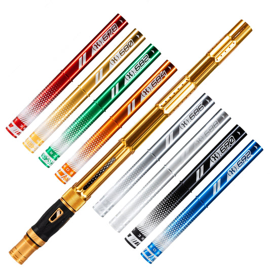 Used LAZR Elite Fractal Barrel Kit - 15" Dust Gold/Colored Inserts - Cocker Threads Paintball Gun from HK Army Clothing Buy/Sell/Trade Paintball Markers, New Paintball Guns, Paintball Hoppers, Paintball Masks, and Hormesis Headbands