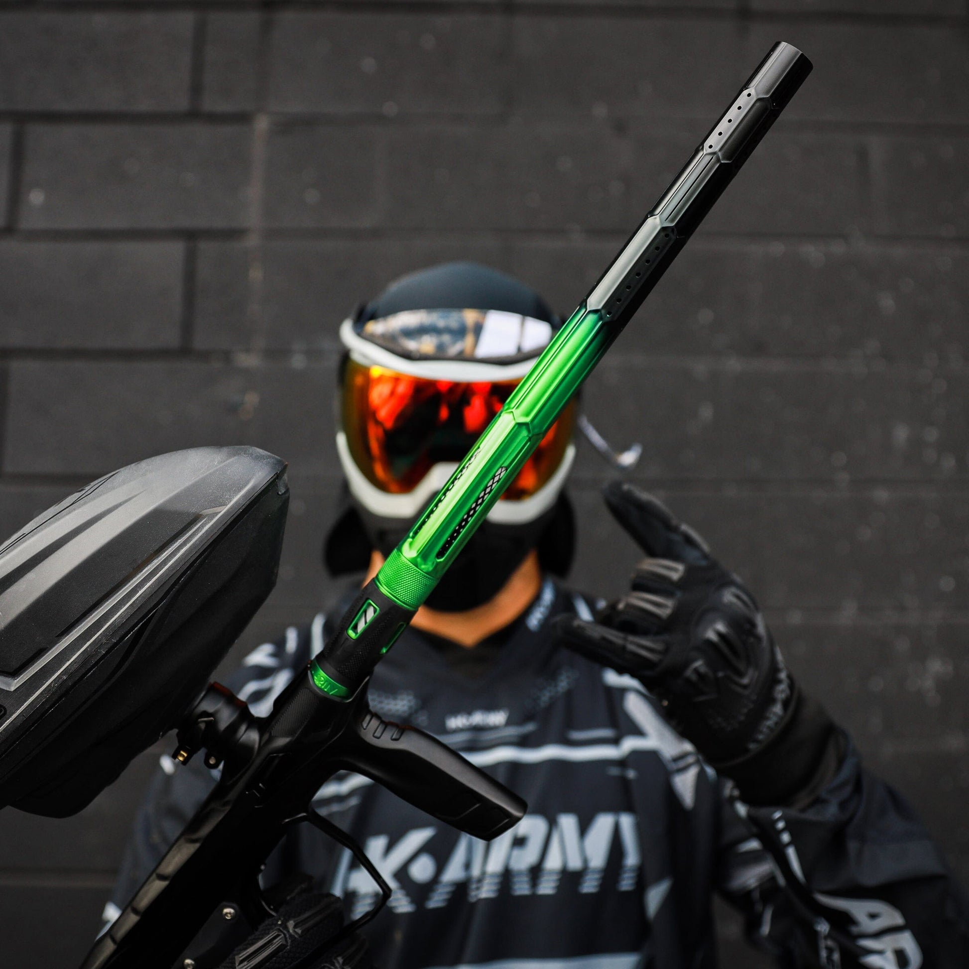 Used LAZR Elite Fractal Barrel Kit - 15" Green/Black Black Inserts - Cocker Threads Paintball Gun from HK Army Clothing Buy/Sell/Trade Paintball Markers, New Paintball Guns, Paintball Hoppers, Paintball Masks, and Hormesis Headbands