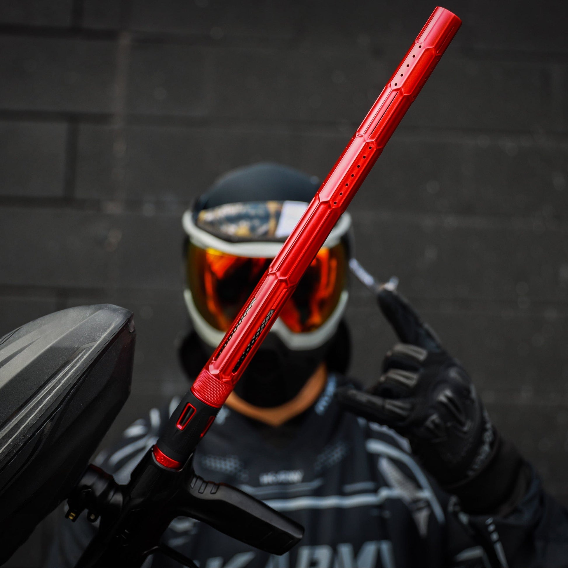 Used LAZR Elite Fractal Barrel Tip - Dust Red Paintball Gun from HK Army Clothing Buy/Sell/Trade Paintball Markers, New Paintball Guns, Paintball Hoppers, Paintball Masks, and Hormesis Headbands