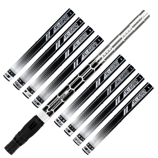 Used LAZR Elite Nexus Barrel Kit - 15" Black/Silver Fade - Black Inserts - Cocker Threads Paintball Gun from HK Army Clothing Buy/Sell/Trade Paintball Markers, New Paintball Guns, Paintball Hoppers, Paintball Masks, and Hormesis Headbands