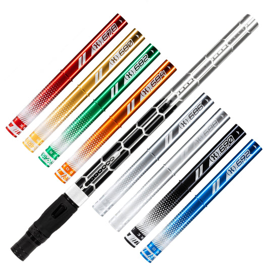 Used LAZR Elite Nexus Barrel Kit - 15" Black/Silver Fade - Colored Inserts - Cocker Threads Paintball Gun from HK Army Clothing Buy/Sell/Trade Paintball Markers, New Paintball Guns, Paintball Hoppers, Paintball Masks, and Hormesis Headbands